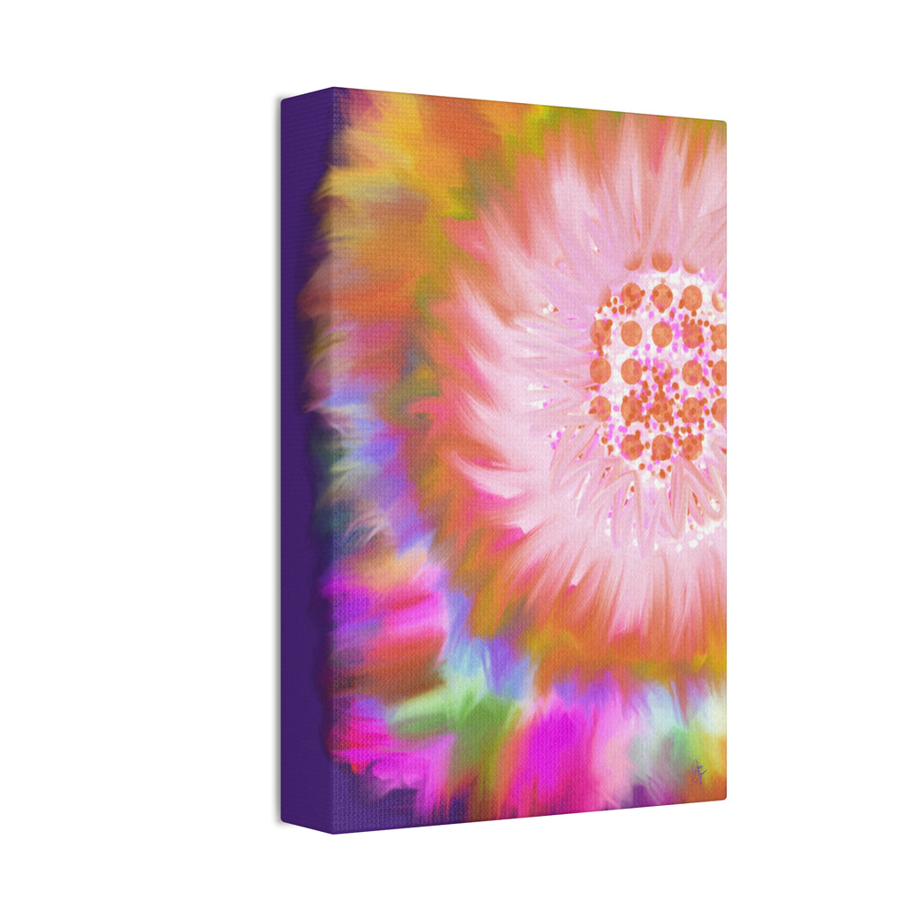 Abstract Floral Burst Canvas Stretched 1.5" — Colorful Sunflower Wall Art