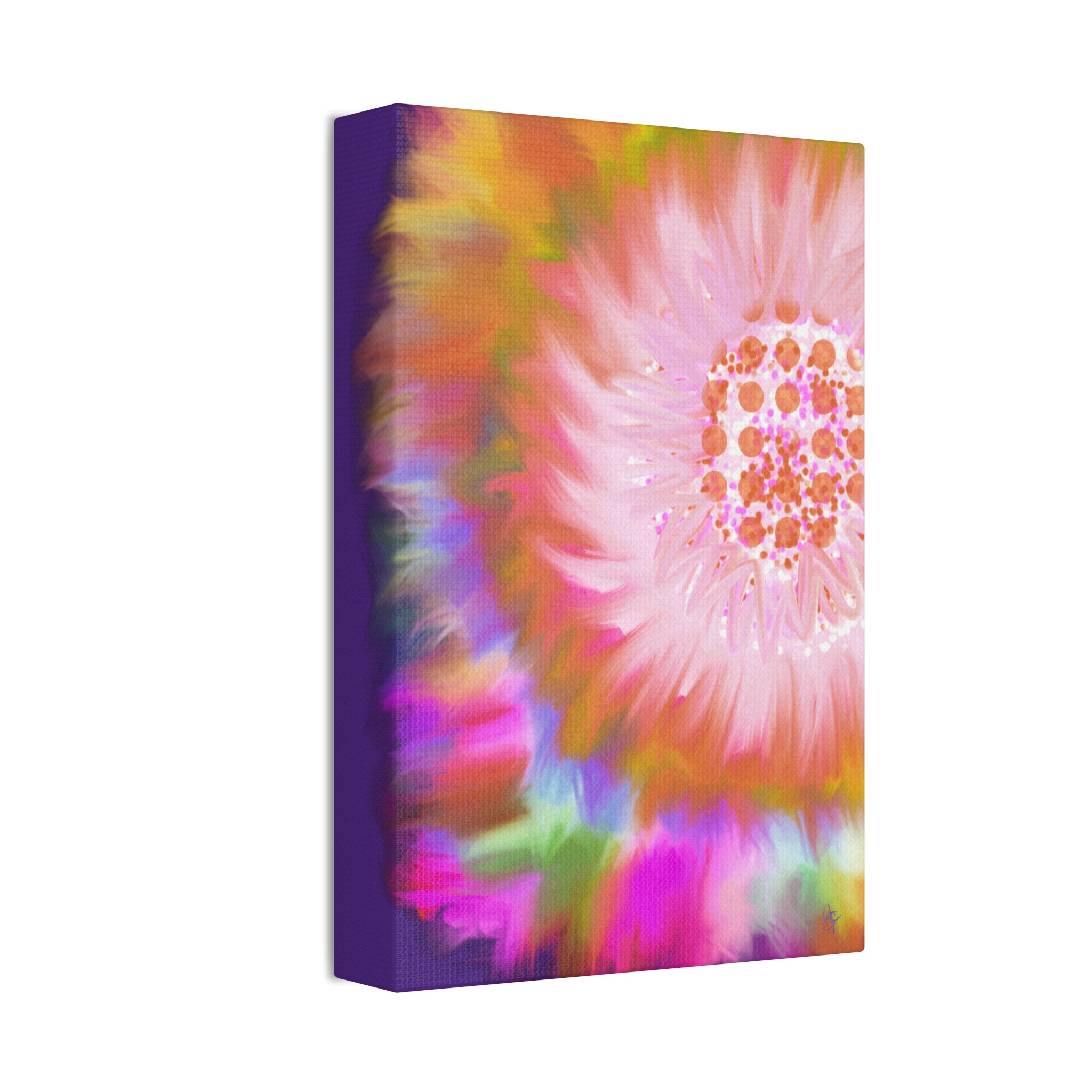 Abstract Floral Burst Canvas Stretched 1.5" — Colorful Sunflower Wall Art