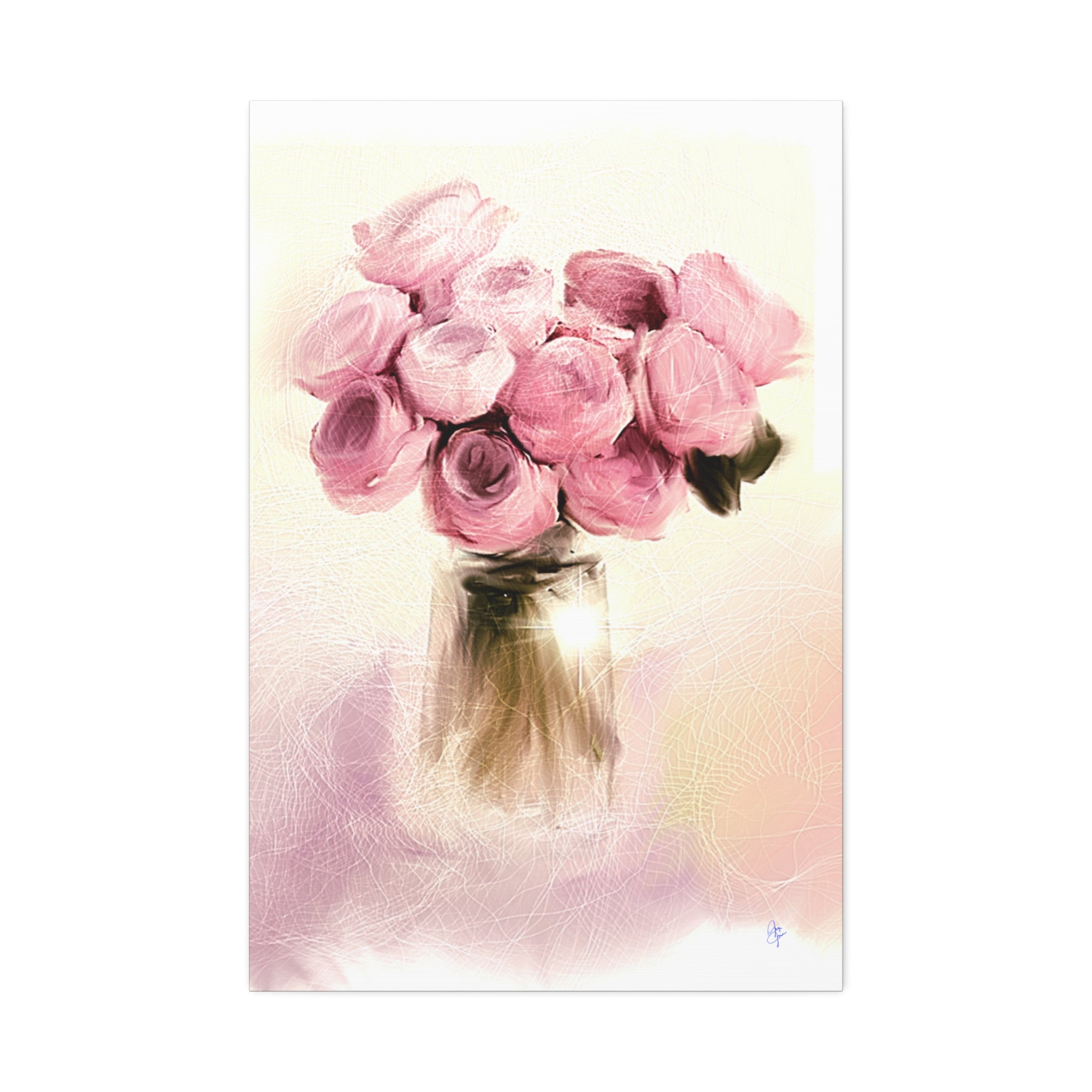 Canvas Stretched, 1.5'' Pink Roses