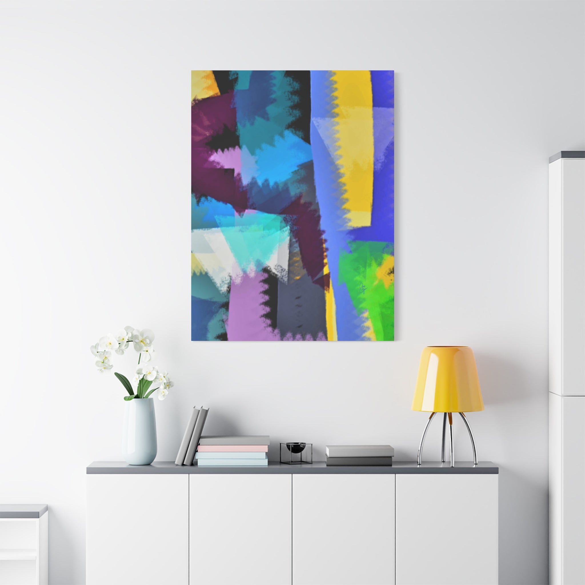 Abstract Color Burst Canvas Print — Vibrant Geometric Wall Art