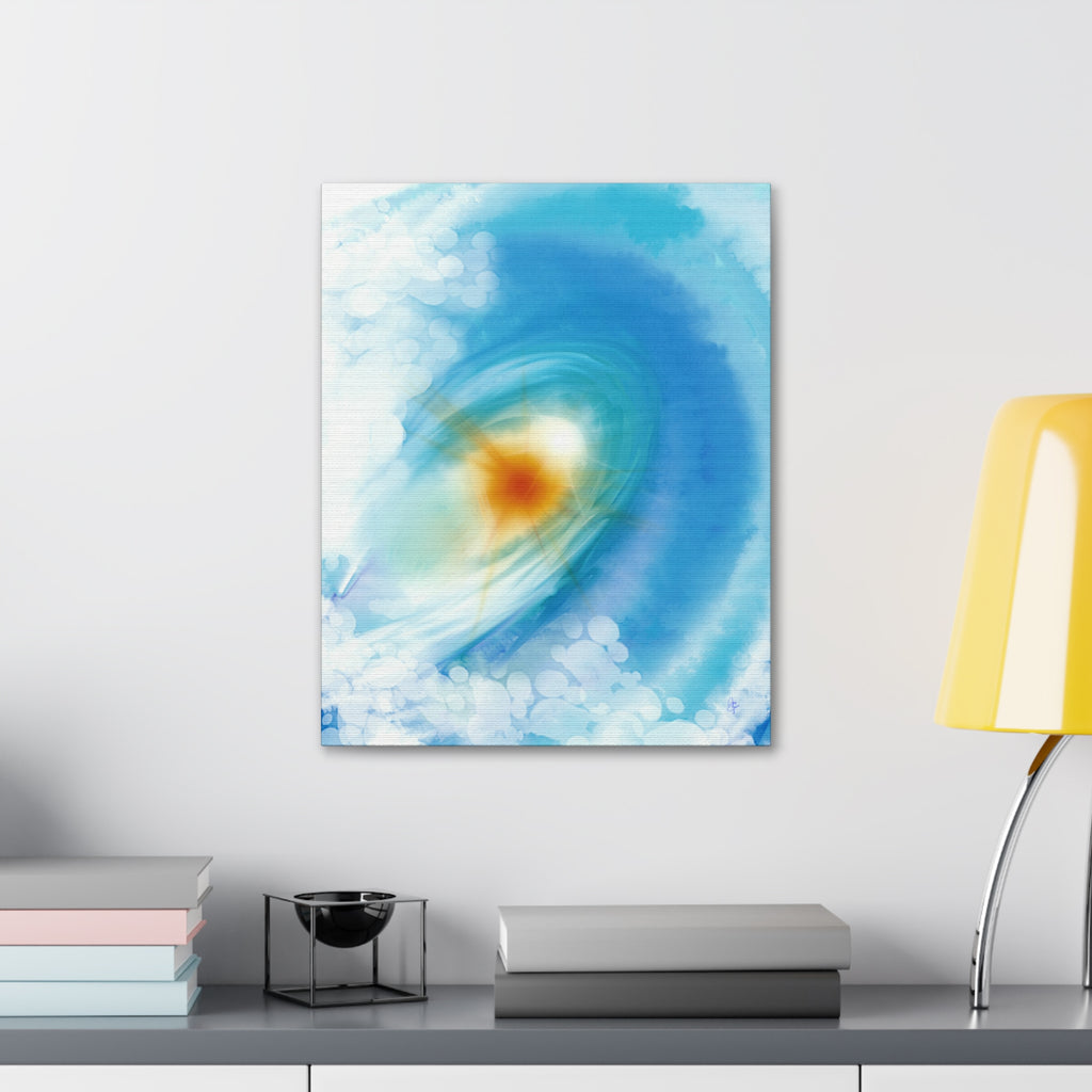 Abstract Ocean Vortex Canvas Print — Blue Swirl Wall Art
