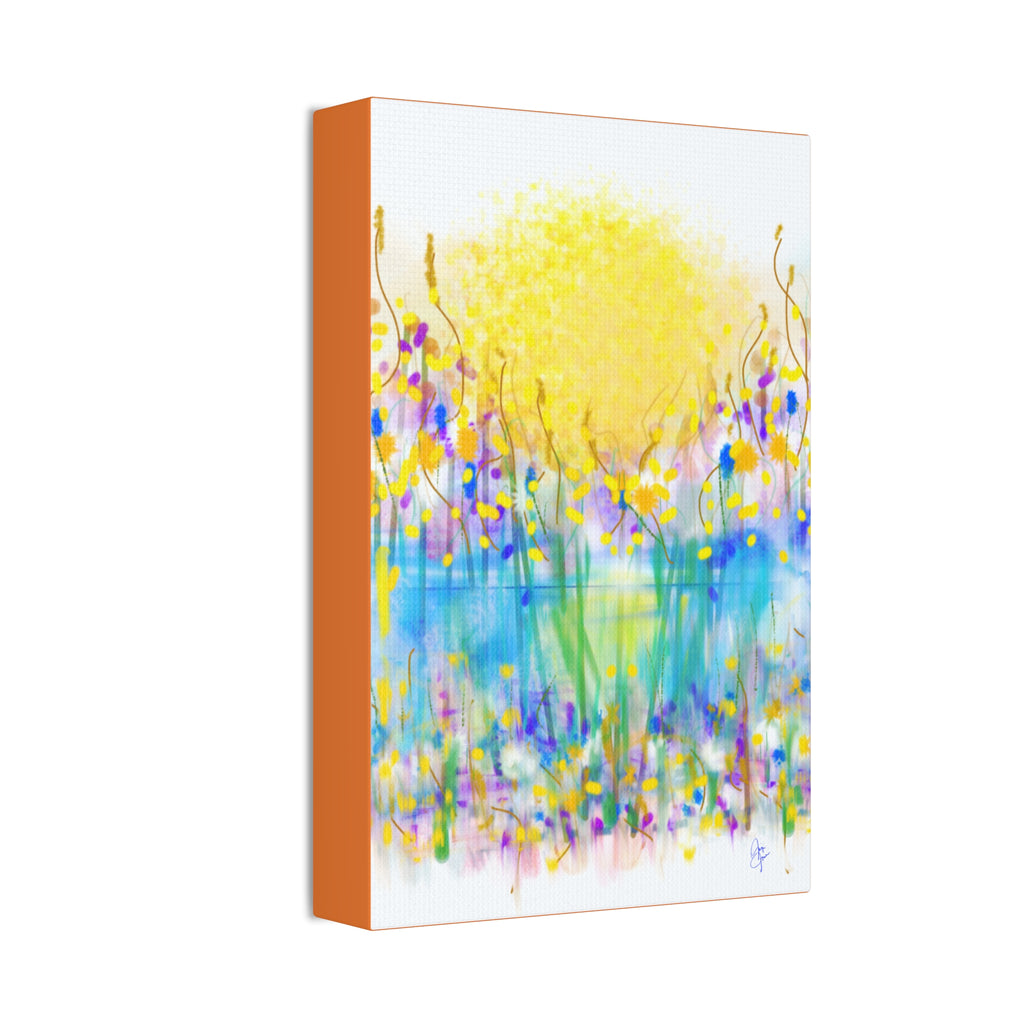 Sunburst Meadow Canvas Print — Vibrant Floral Wall Art