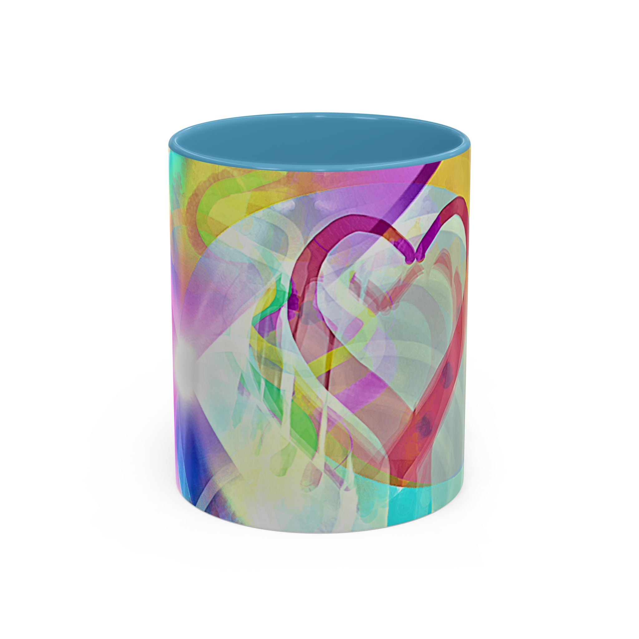 Colorful Heart Coffee Mug – Vibrant Abstract Love Accent Mug (11/15oz)
