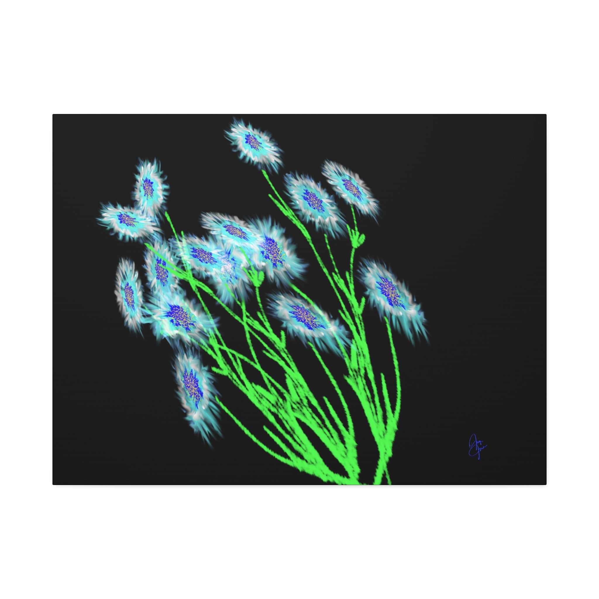 Neon Wildflower Canvas Print