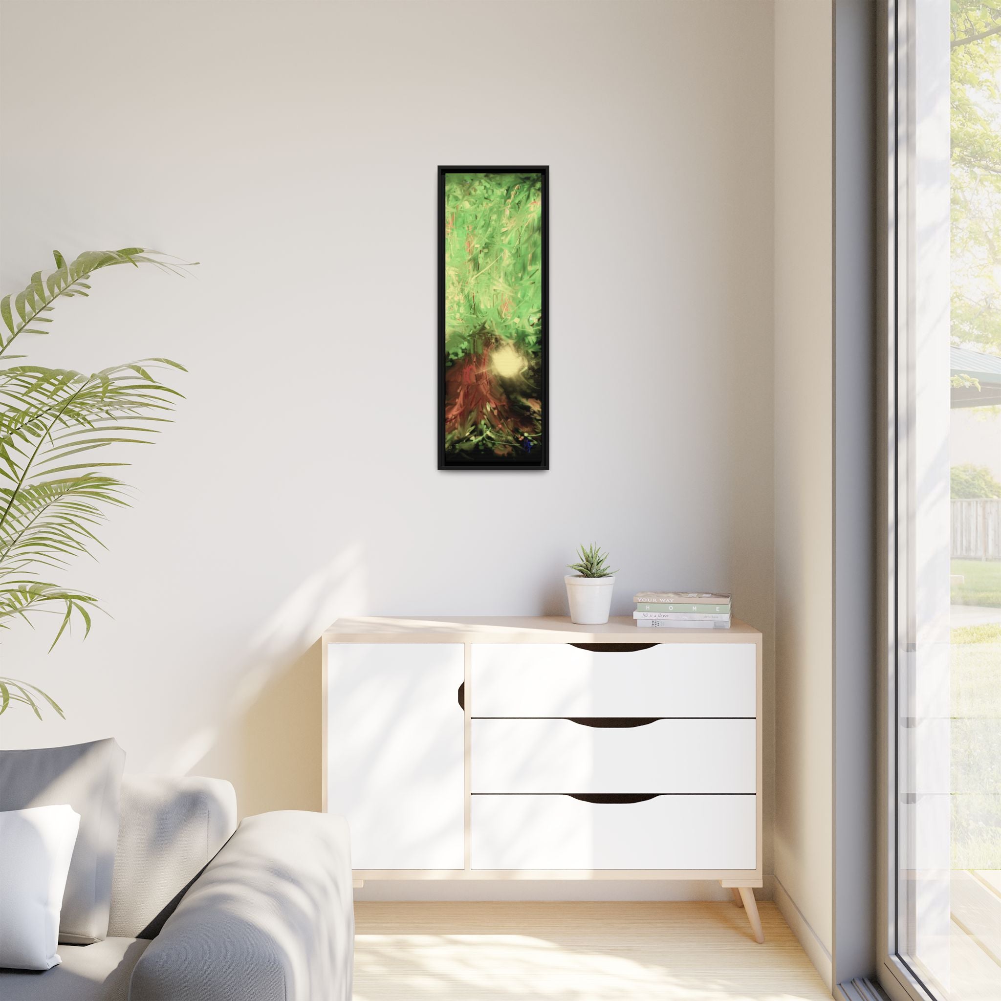 Sunset Tree Matte Canvas Framed Wall Art