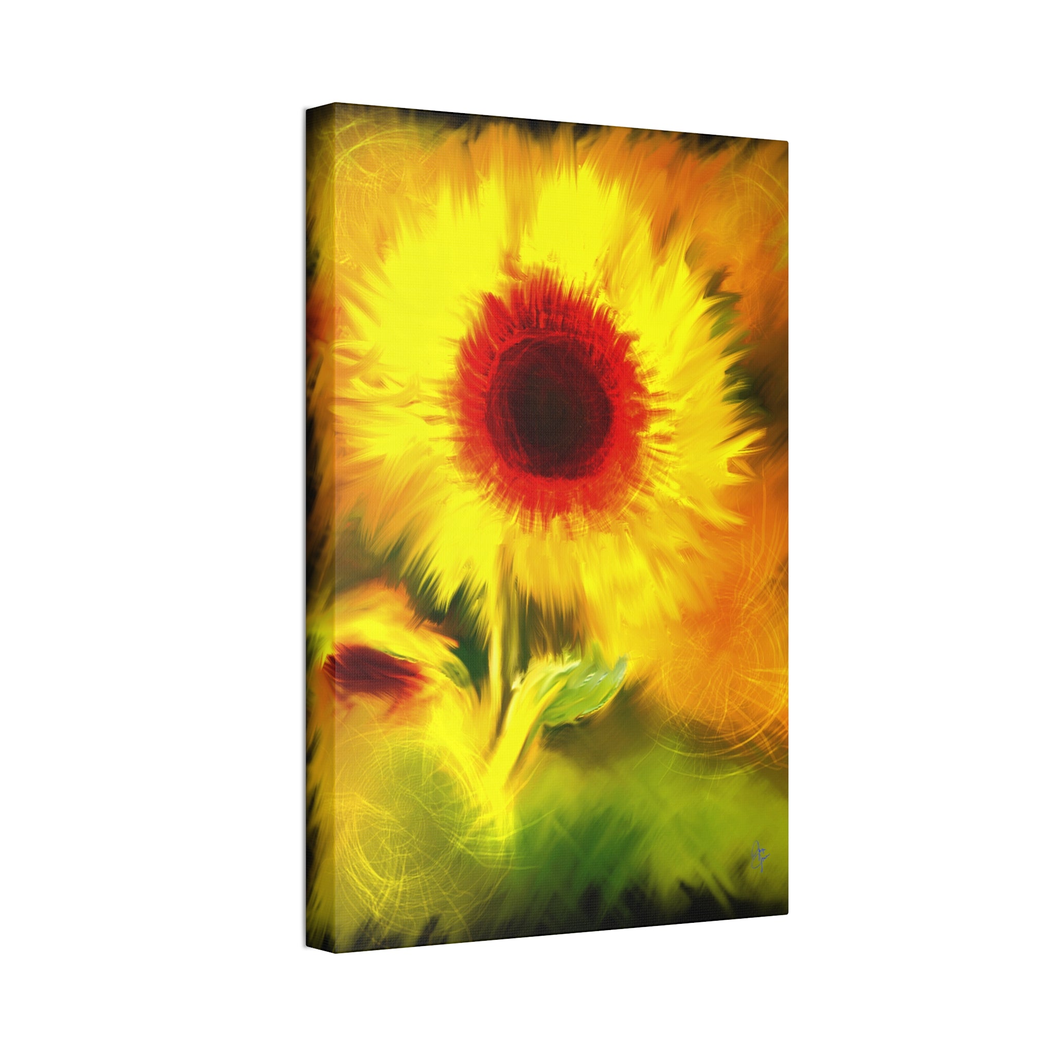 Sunflower Canvas Print – Bright Yellow Floral Wall Art (Stretched 1.5")