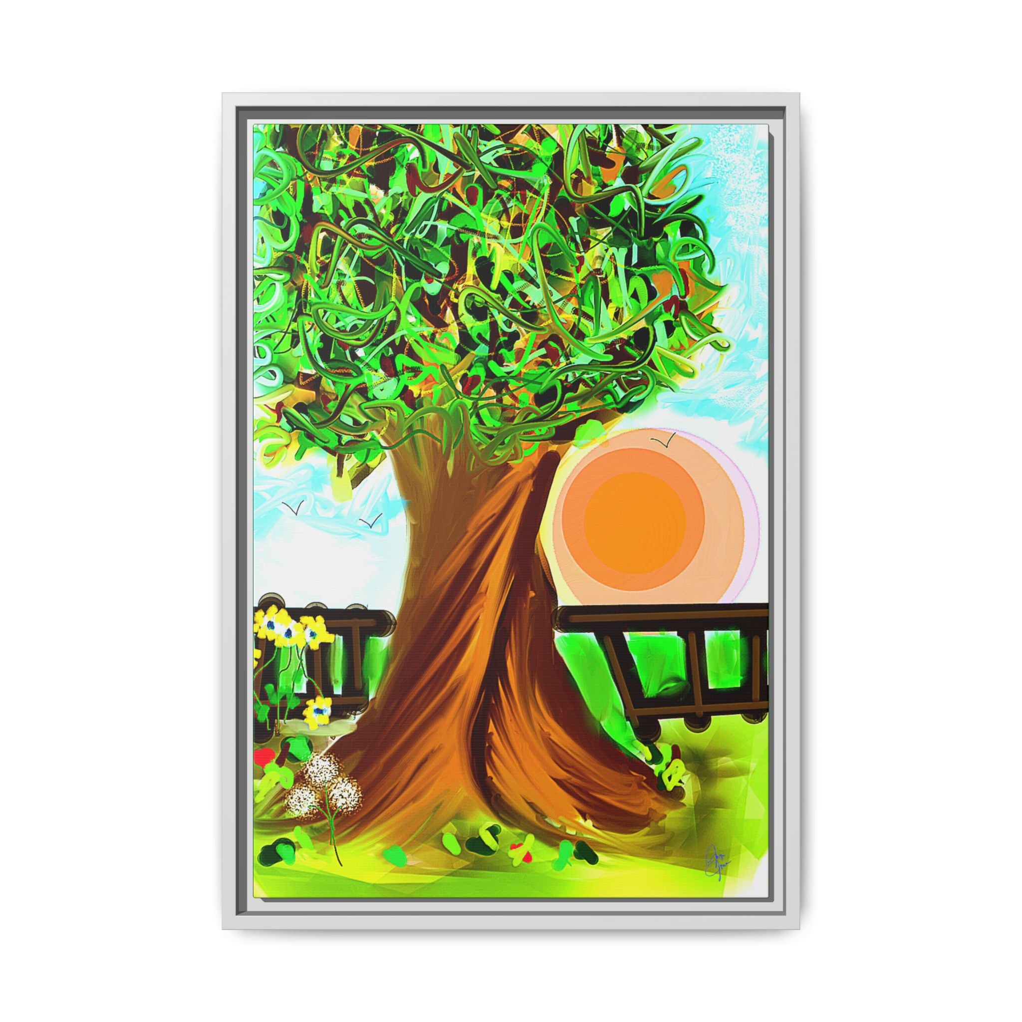 Kid's Favorite Tree Matte Canvas Print — Framed Multi-Color Wall Art