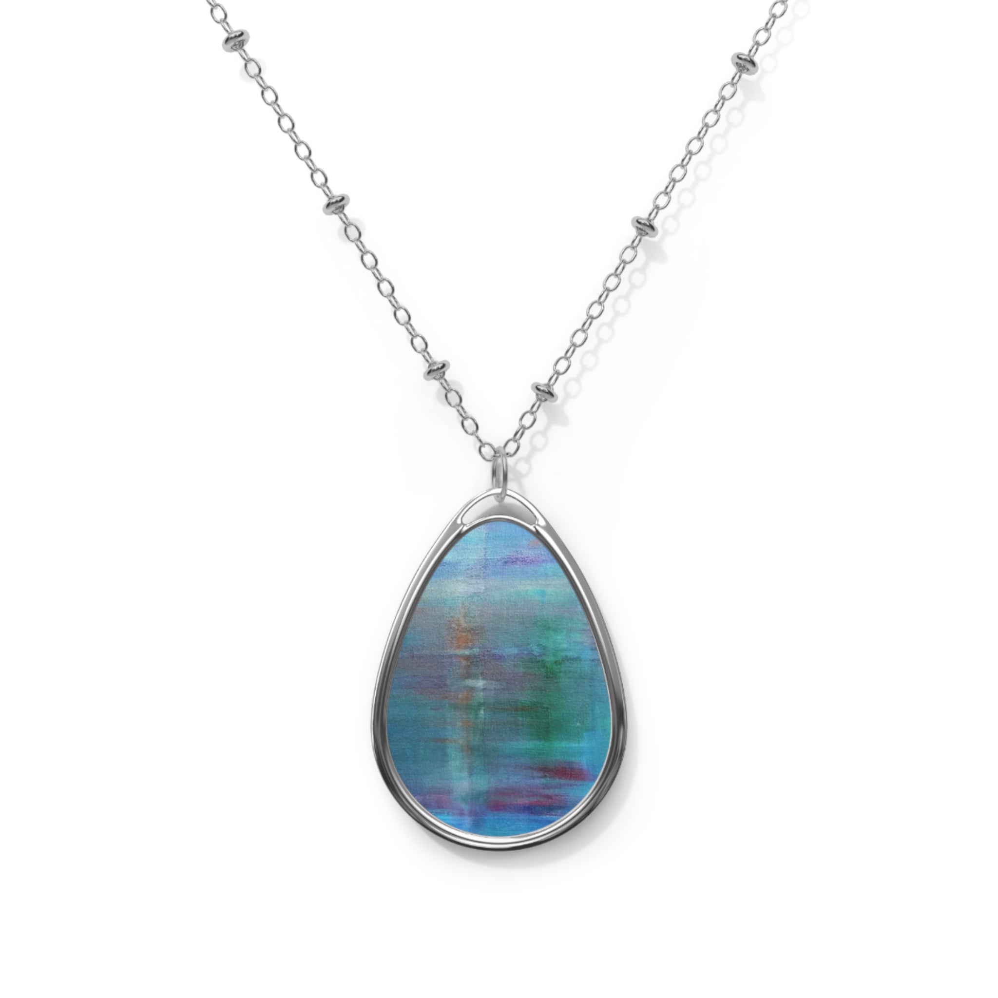 Ocean Oval Necklace — Sea-Inspired Pendant Jewelry