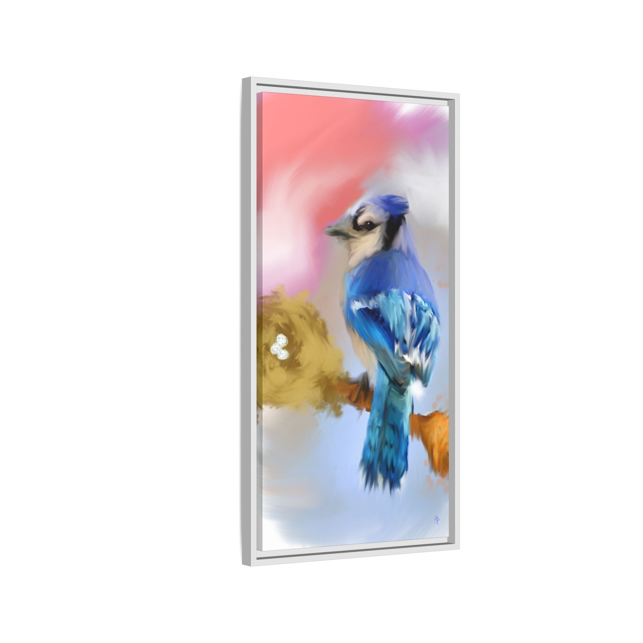 Blue Jay Art Print — Framed Matte Canvas Wall Art