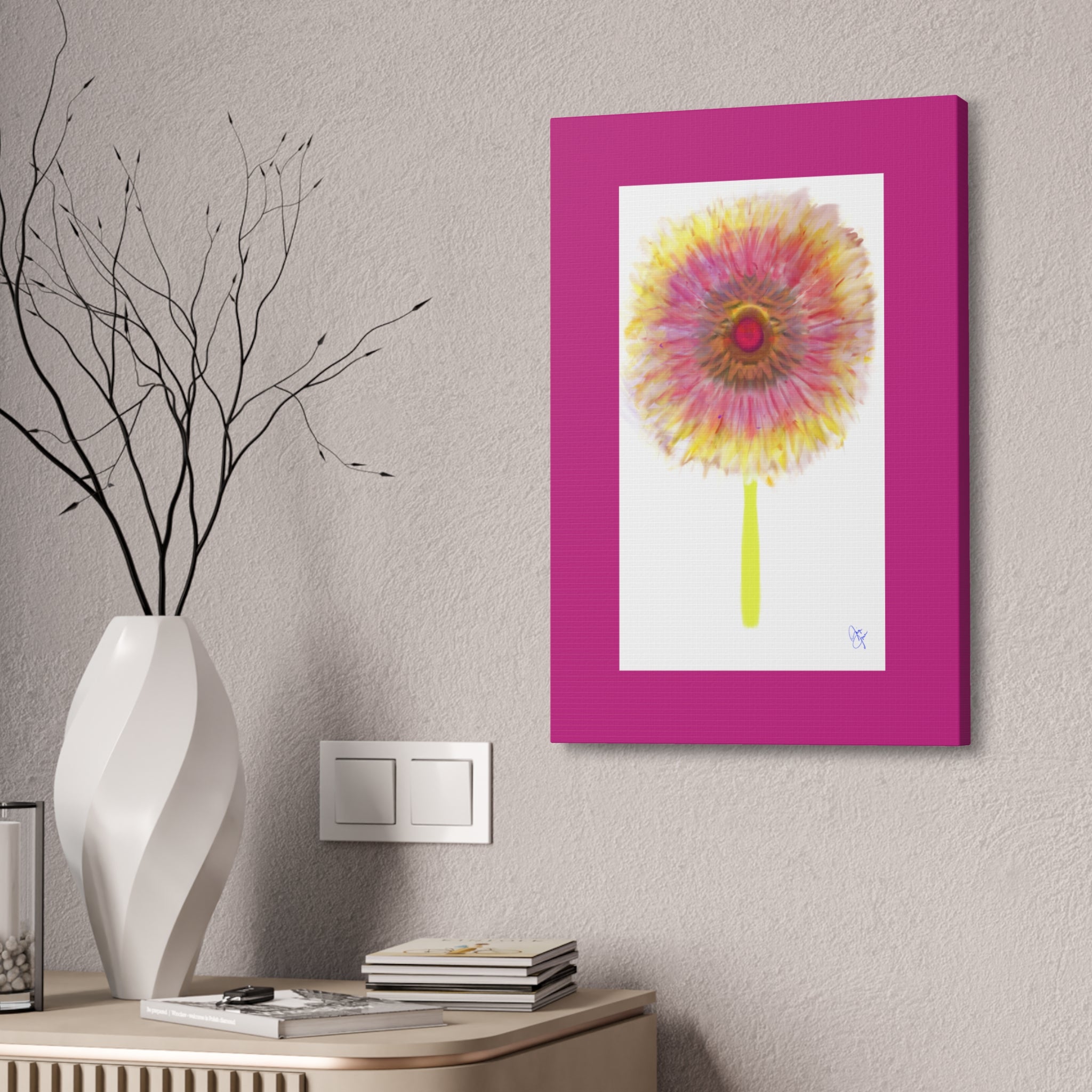 Sunburst Floral Canvas Print – Stretched 1.5'' Wall Art