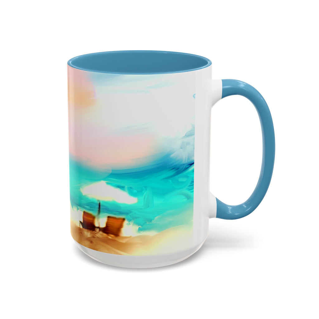 Beach Sunrise Accent Coffee Mug — Tropical Ocean Scene 11/15oz