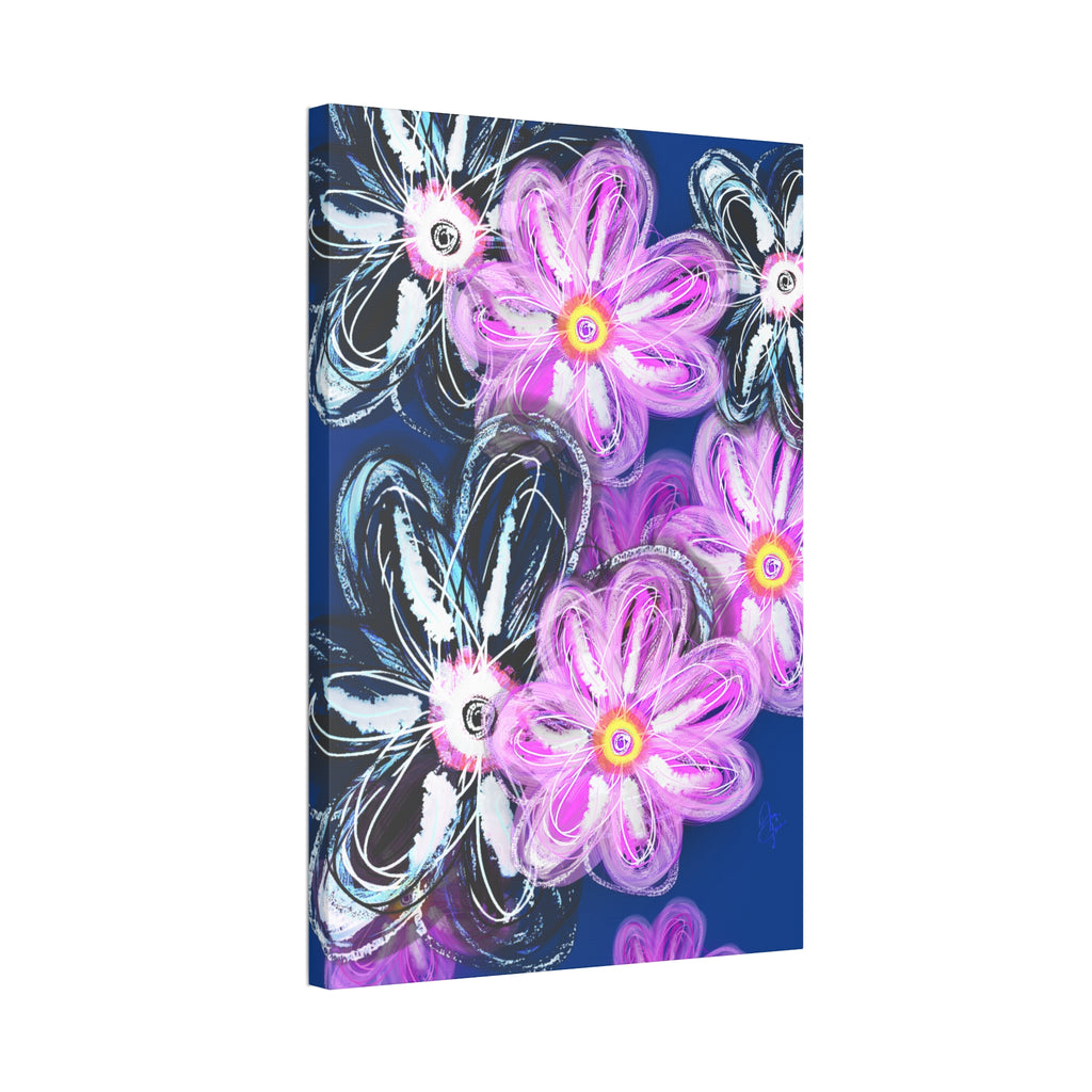 Floral Neon Abstract Canvas