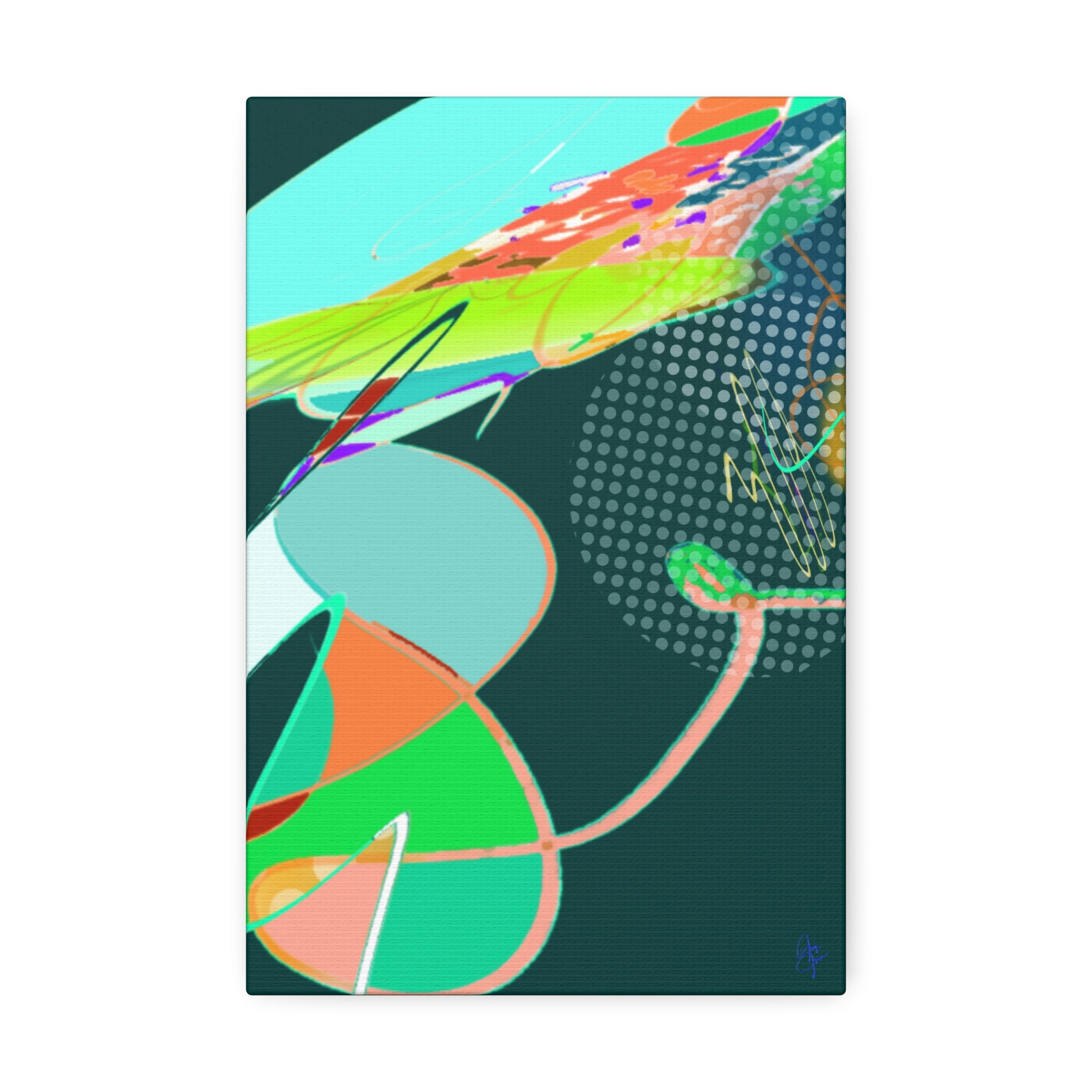 Abstract Tropical Canvas Print — Vibrant Geometric Wall Art (1.5" Stretched)