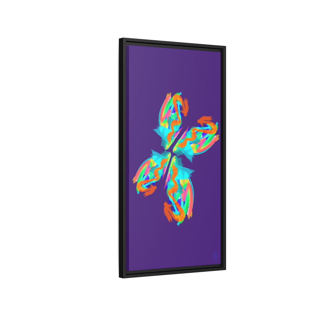 Framed Matte Canvas — Neon Abstract Butterfly Wall Art
