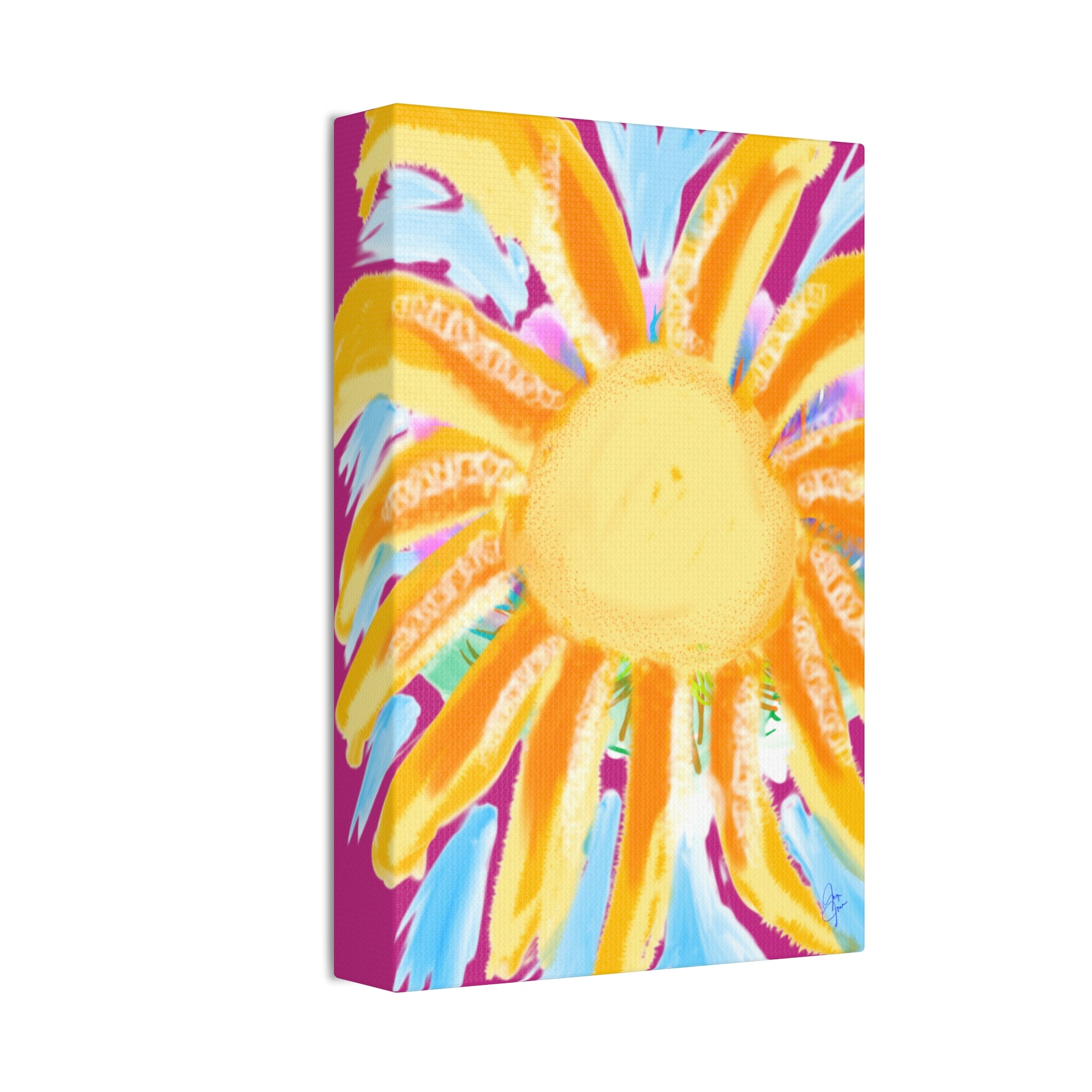 Sunburst Canvas Print — Bright Abstract Sunshine Wall Art (Stretched 1.5")
