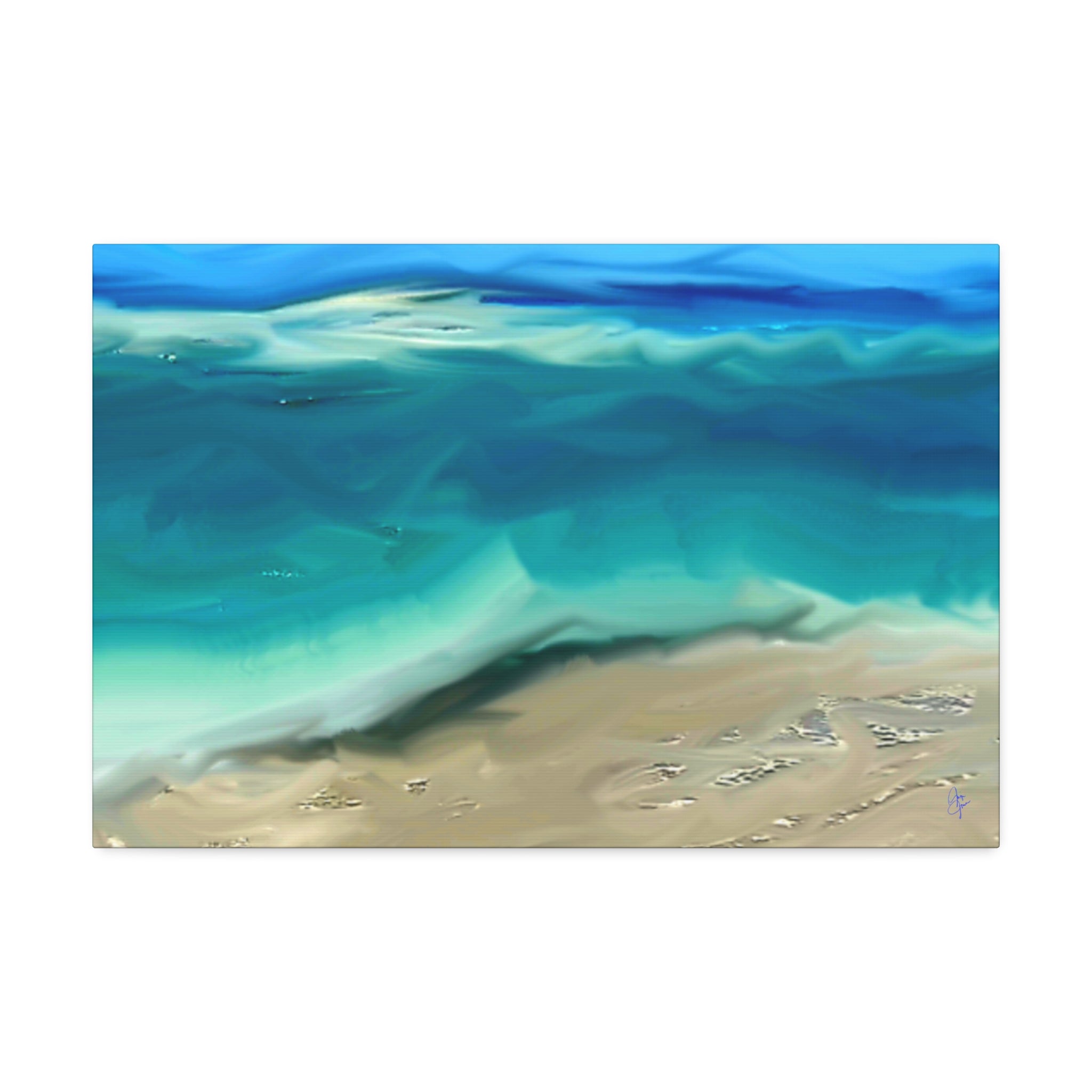 Ocean Waves Canvas Wall Art — Coastal Beach Seascape Canvas Print