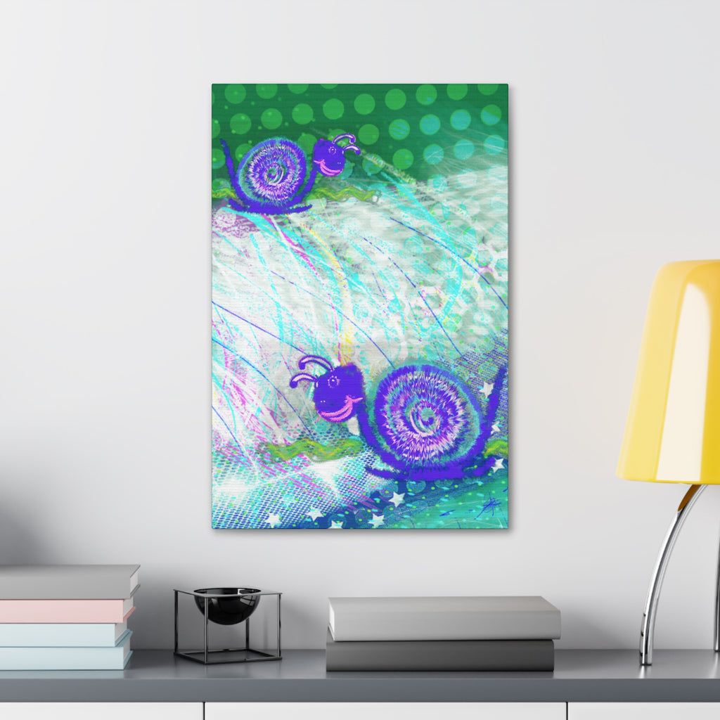 Cute Snail Nursery Wall Art Canvas – Stretched 1.5"