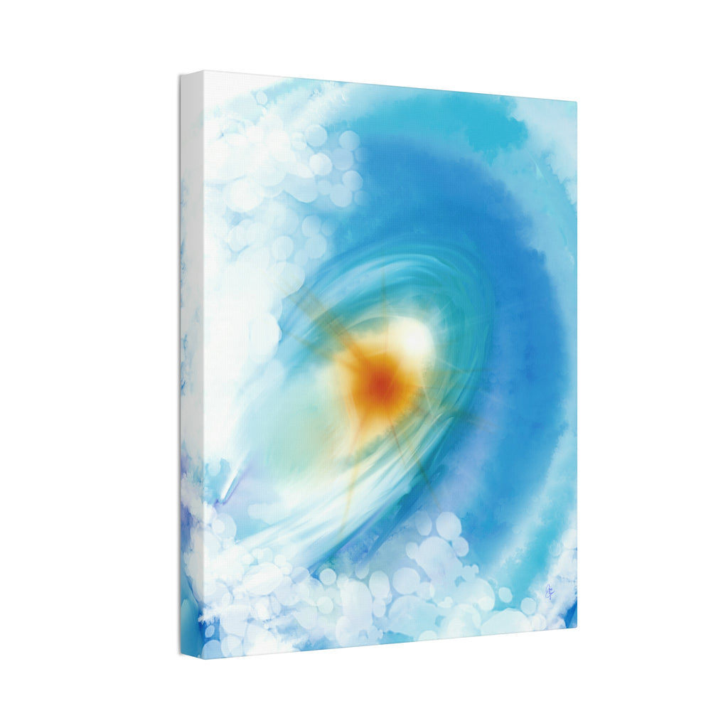 Abstract Ocean Vortex Canvas Print — Blue Swirl Wall Art