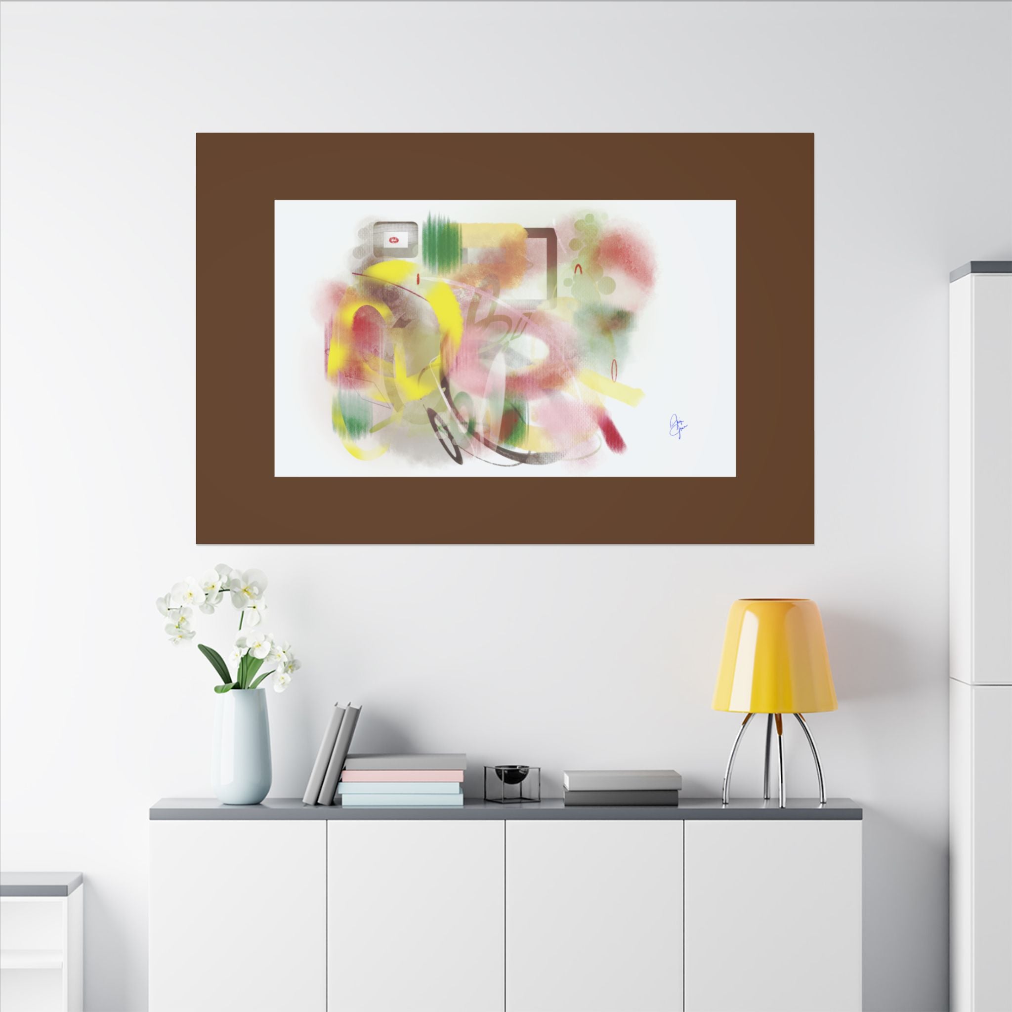Abstract Color Burst Matte Canvas Wall Art — Green-Edged Stretched Print