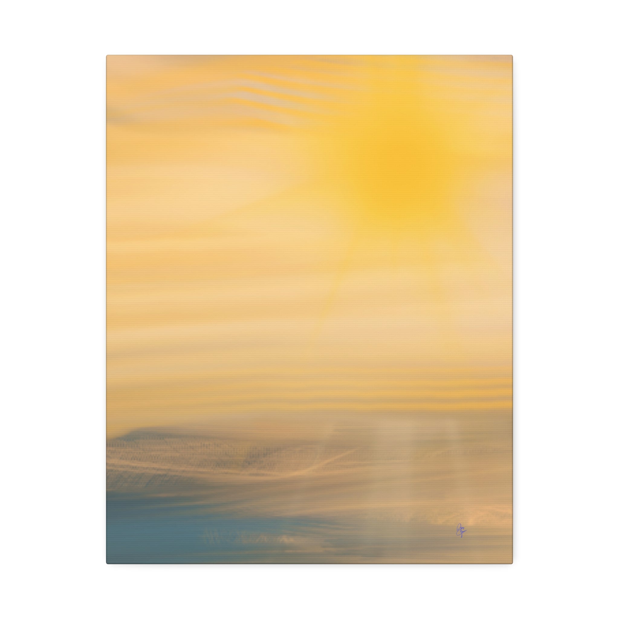 Sunset Blur Abstract Canvas Print – Warm Coastal Wall Art