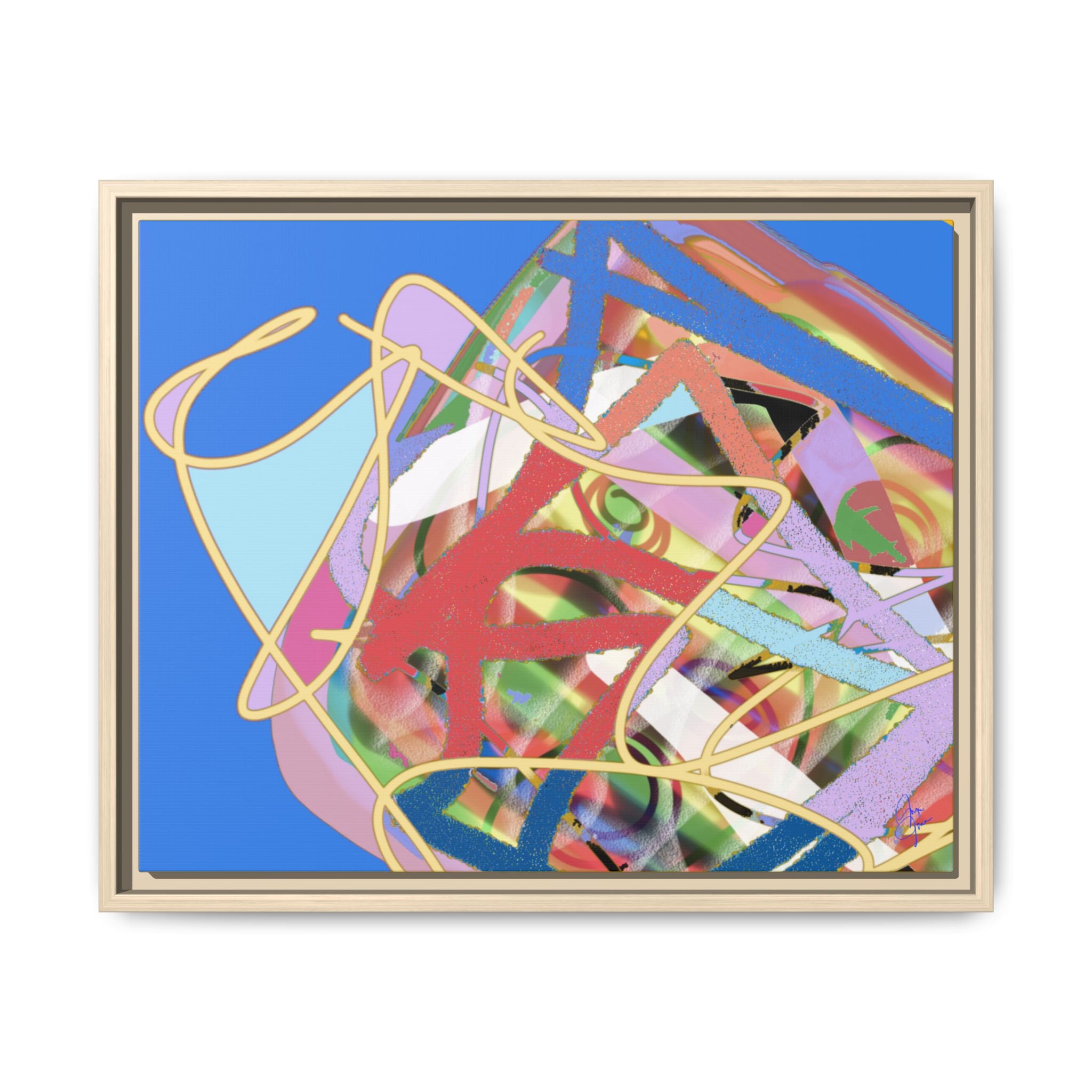 Abstract Multi‑Color Framed Canvas Art – Vibrant Modern Wall Decor