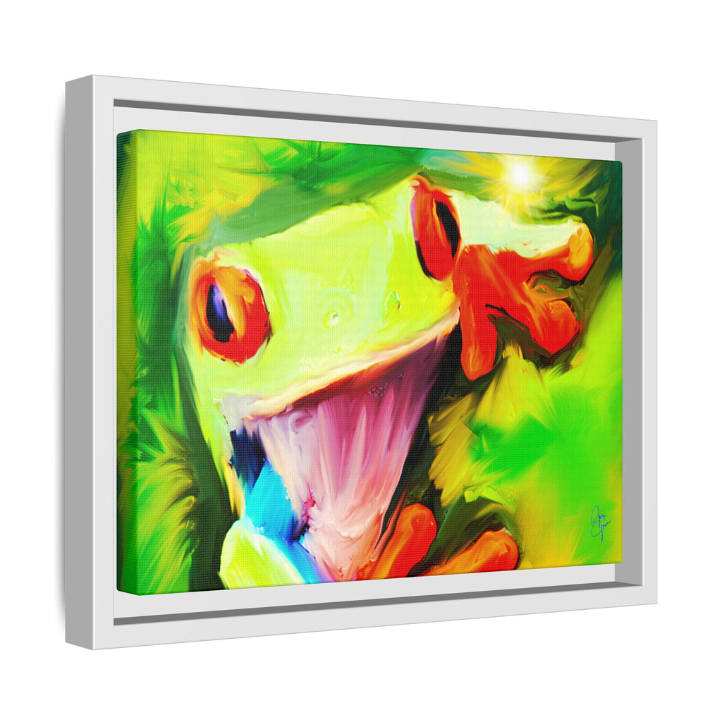 Colorful Tree Frog Matte Canvas Print — Framed Tropical Wall Art