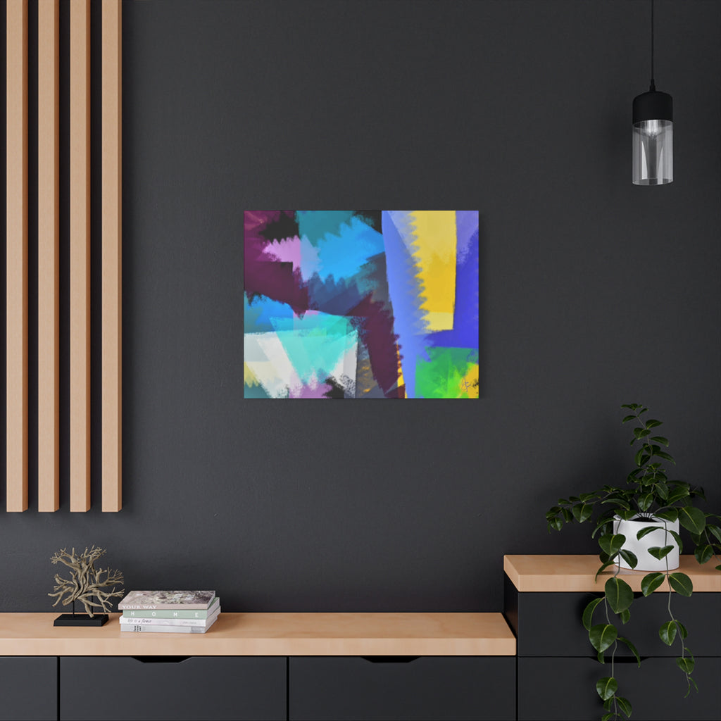 Abstract Color Burst Canvas Print — Vibrant Geometric Wall Art