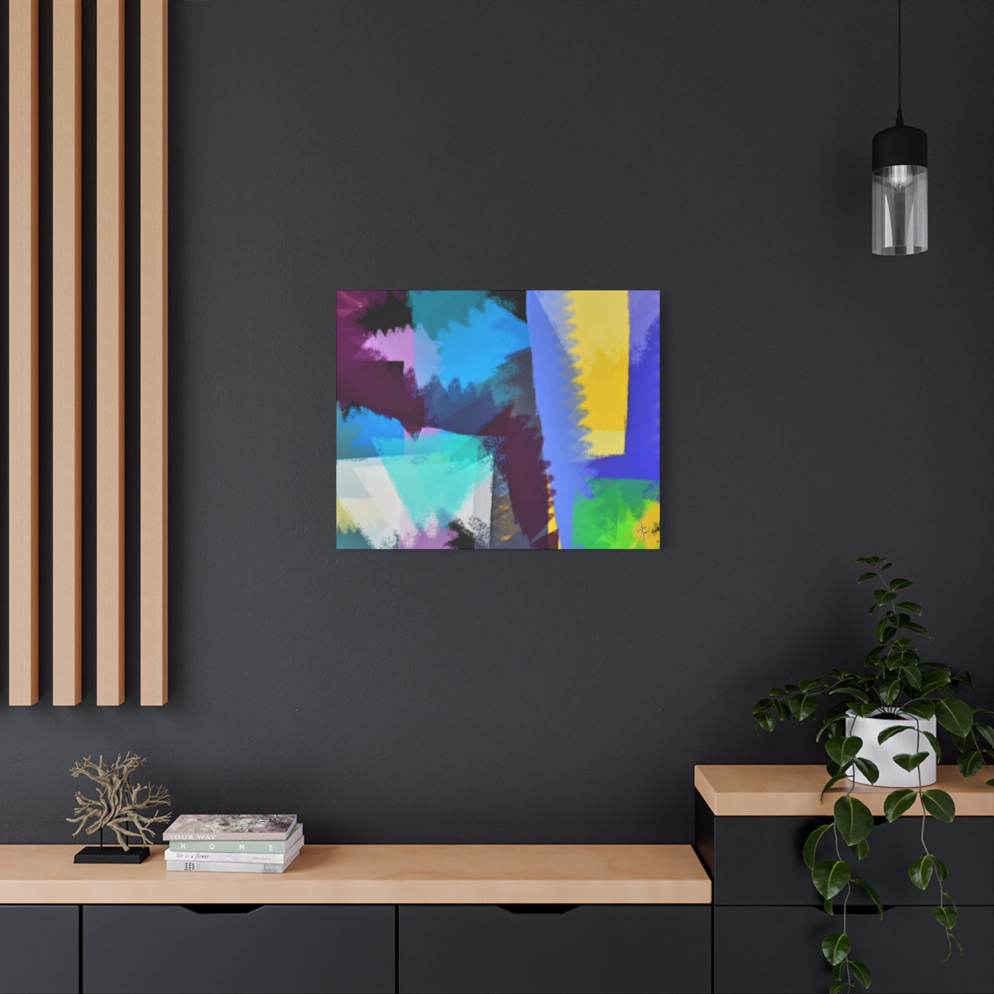 Abstract Color Burst Canvas Print — Vibrant Geometric Wall Art