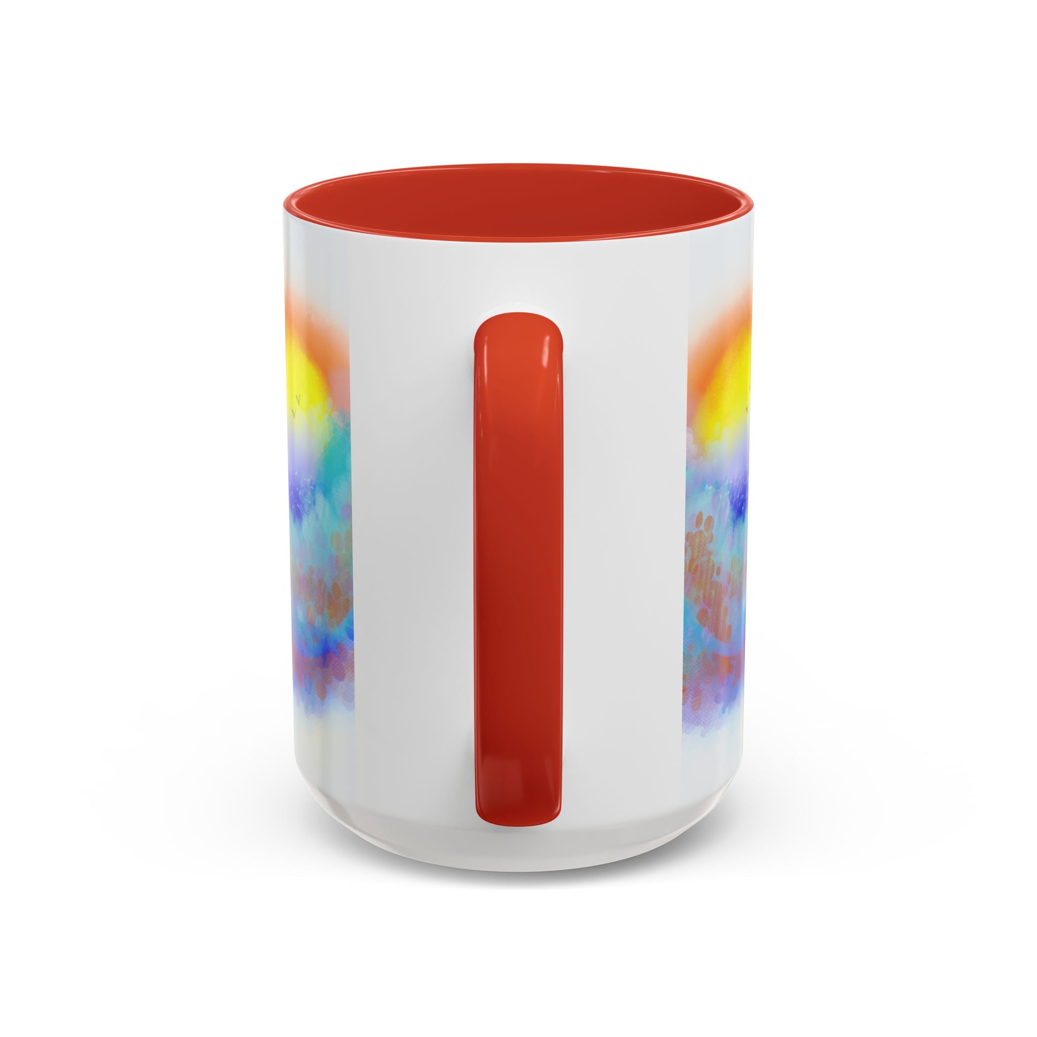 Sunrise Watercolor Accent Coffee Mug — Colorful Ocean Sunrise Art (11/15 oz)