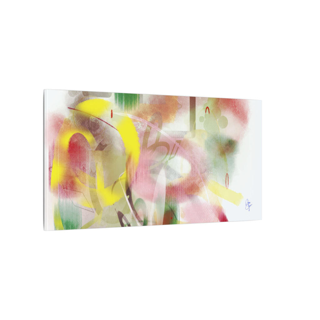 Abstract Color Burst Matte Canvas Wall Art — Green-Edged Stretched Print