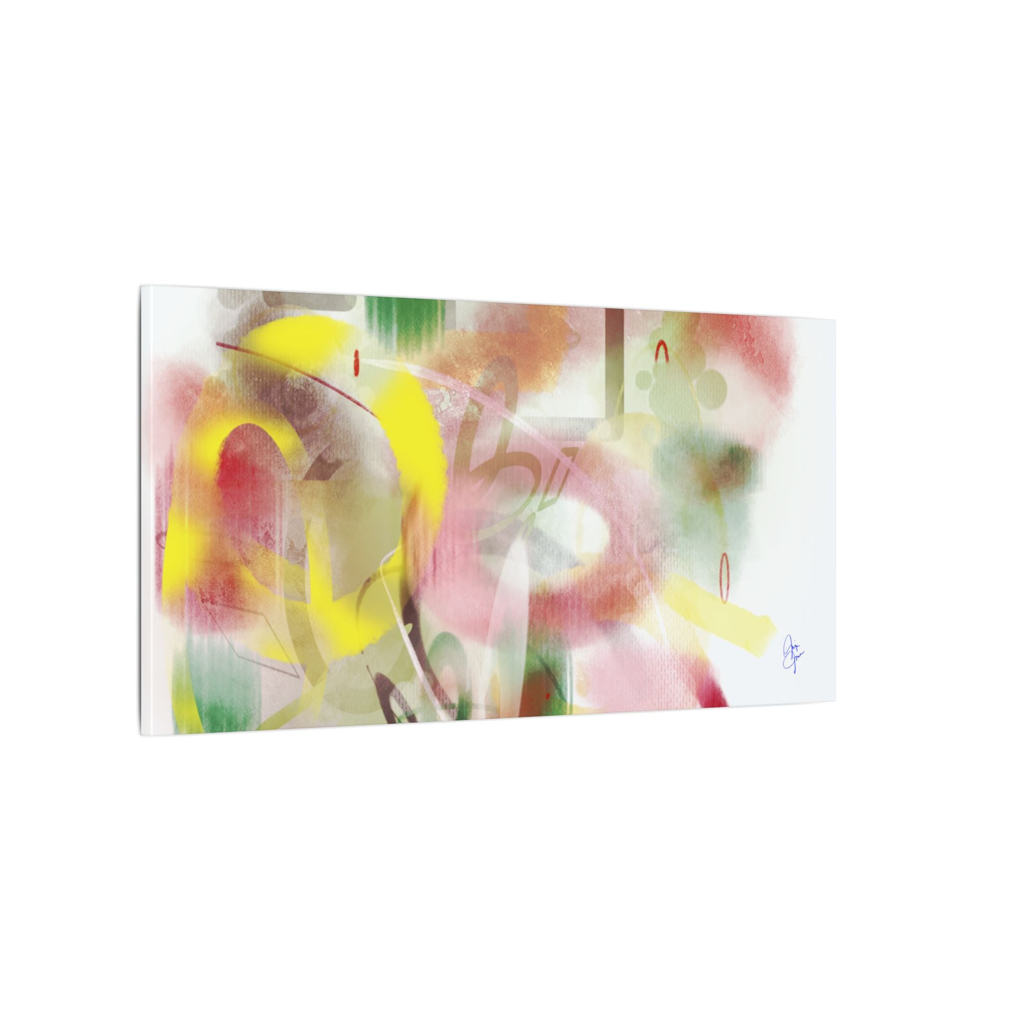 Abstract Color Burst Matte Canvas Wall Art — Green-Edged Stretched Print