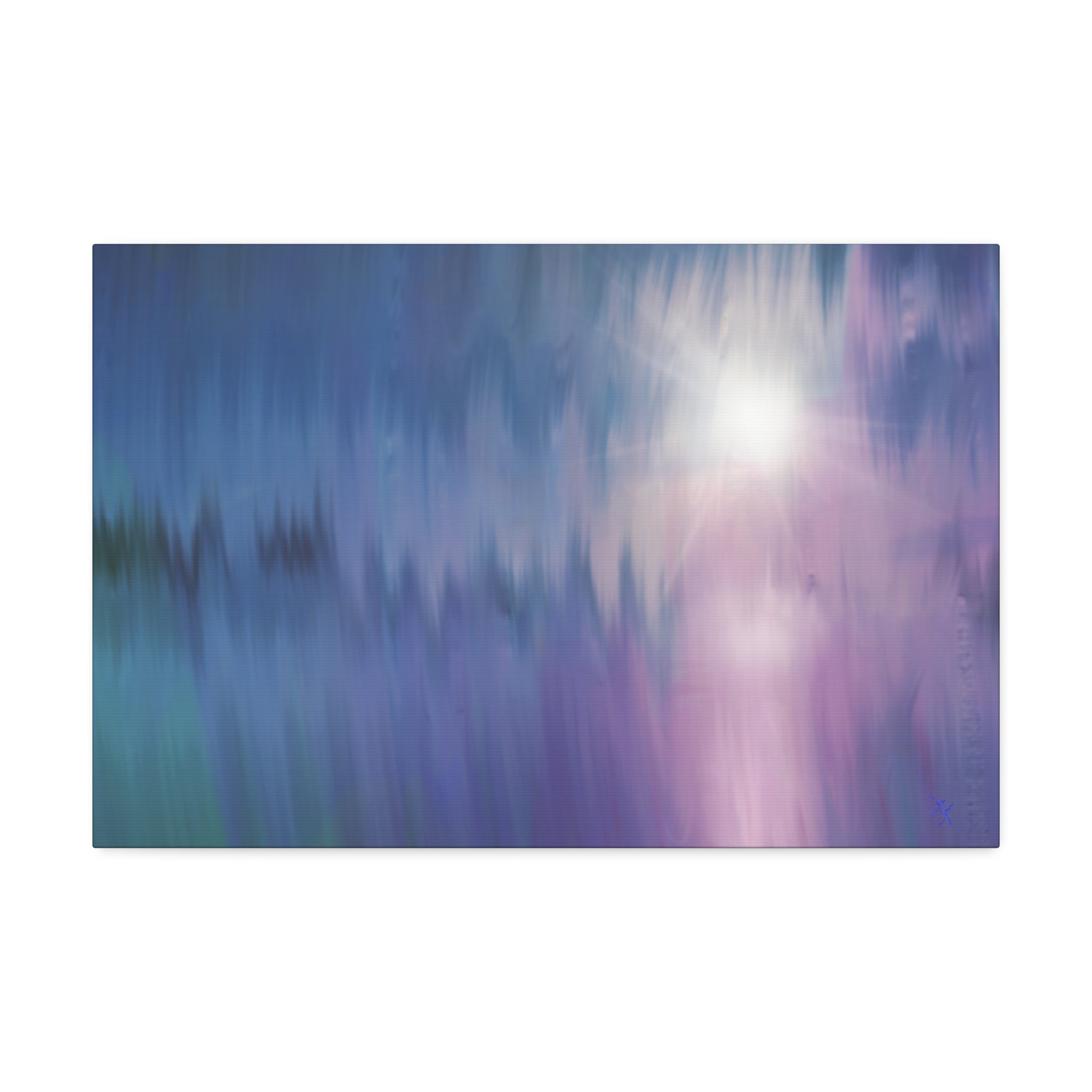 Abstract Dawn Canvas Art – Purple & Blue Gradient Stretched Canvas