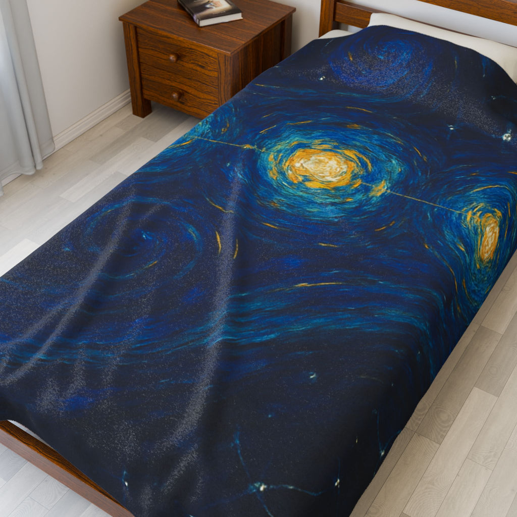 Starry Night Constellation Velveteen Plush Blanket
