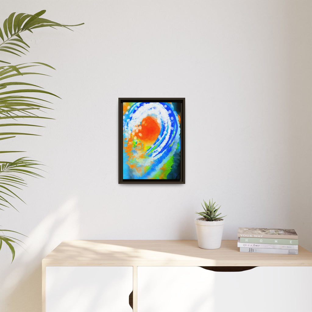 Abstract Ocean Wave Matte Canvas Print — Framed Multi‑Color Wall Art