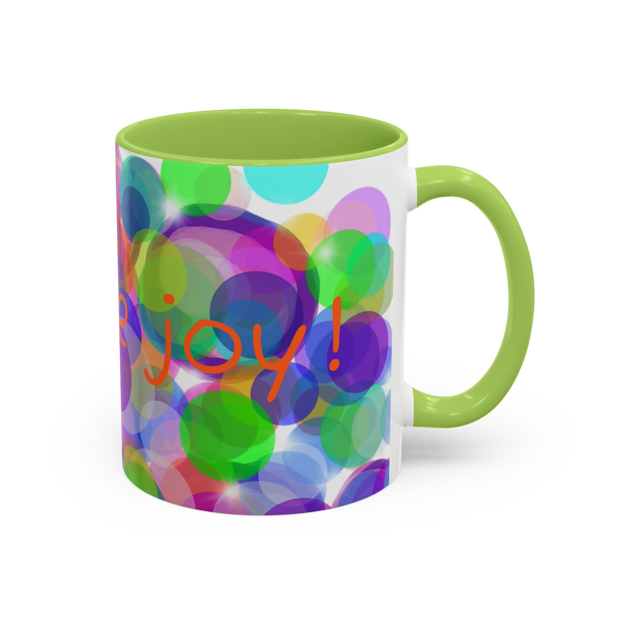 Colorful Bokeh "Choose Joy!" Accent Coffee Mug (11/15oz)