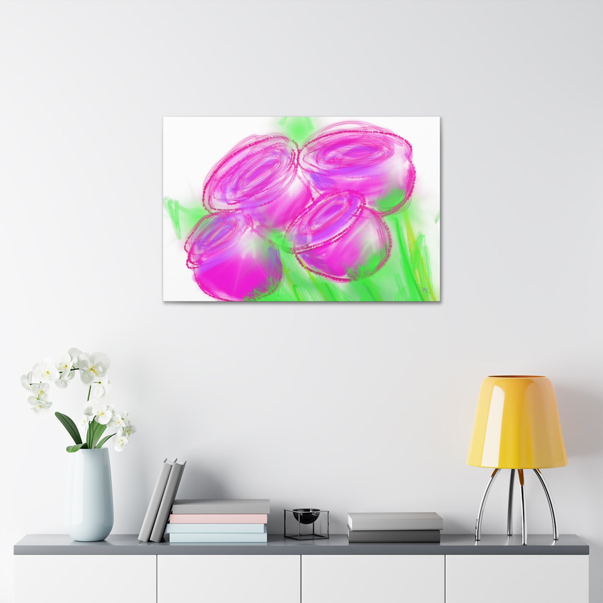 Pink Bloom Abstract Canvas