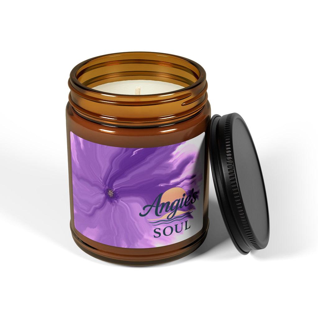 Soy Candle — 'Angie’s Soul' Floral Amber Jar (Scented, Multi-Size)