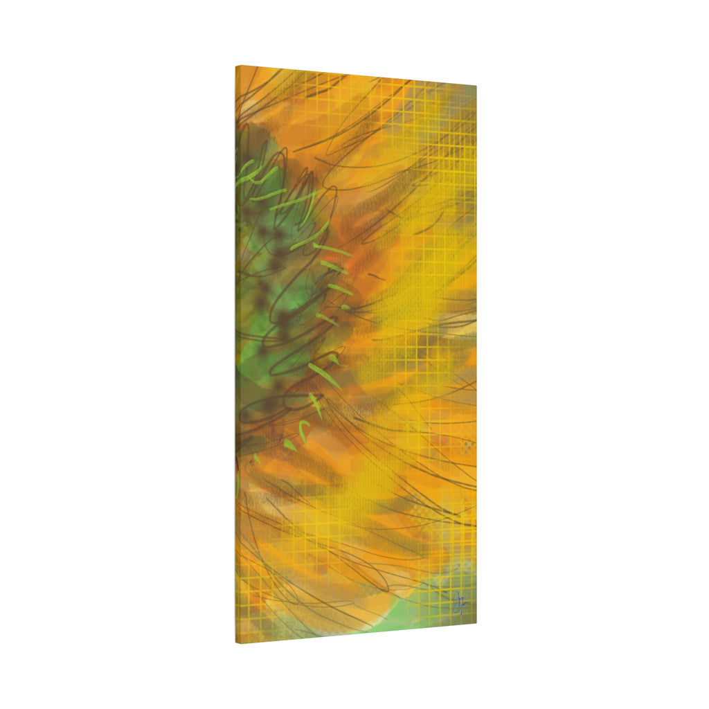 Sunflower Burst Matte Canvas Wall Art — Orange Stretched Canvas Print
