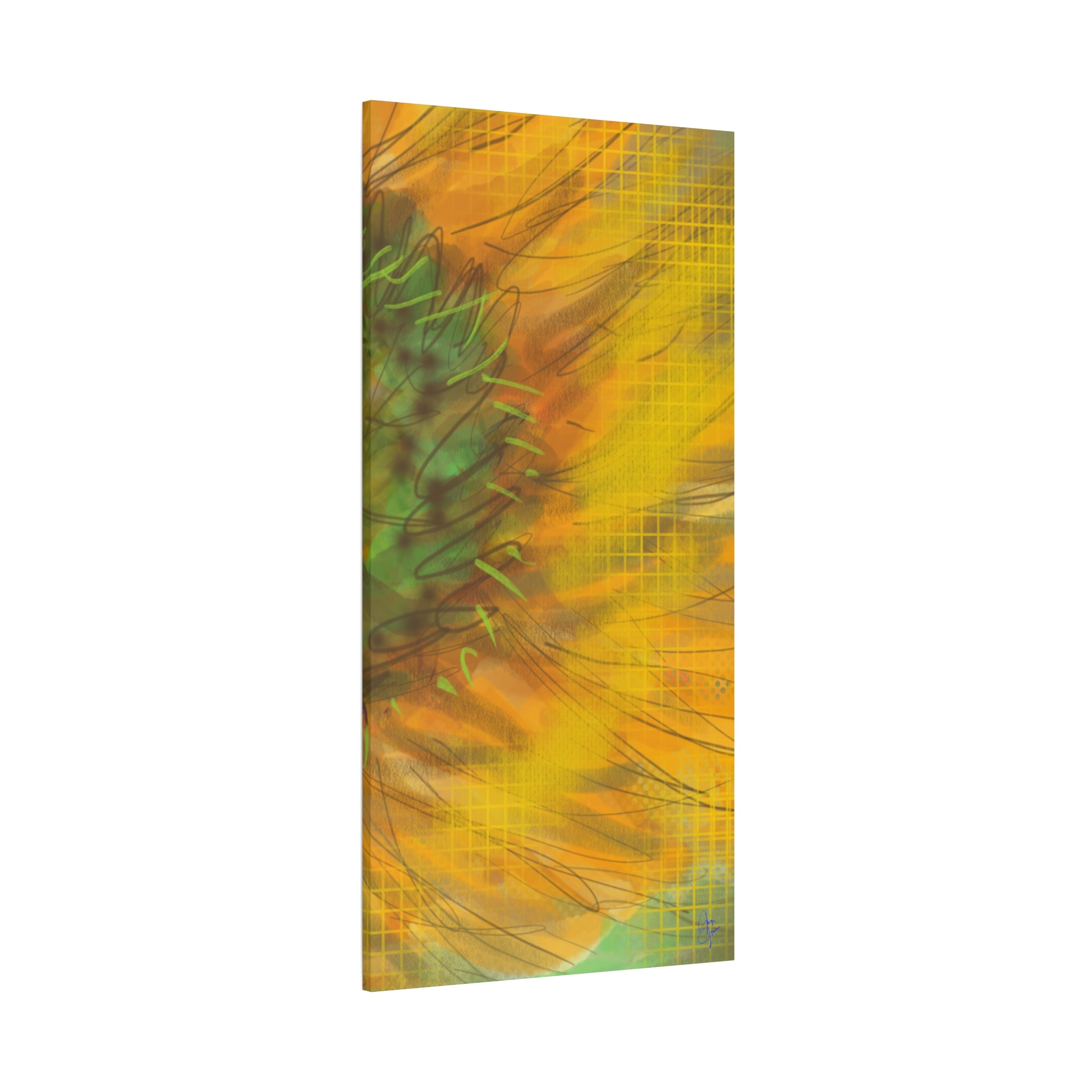 Sunflower Burst Matte Canvas Wall Art — Orange Stretched Canvas Print