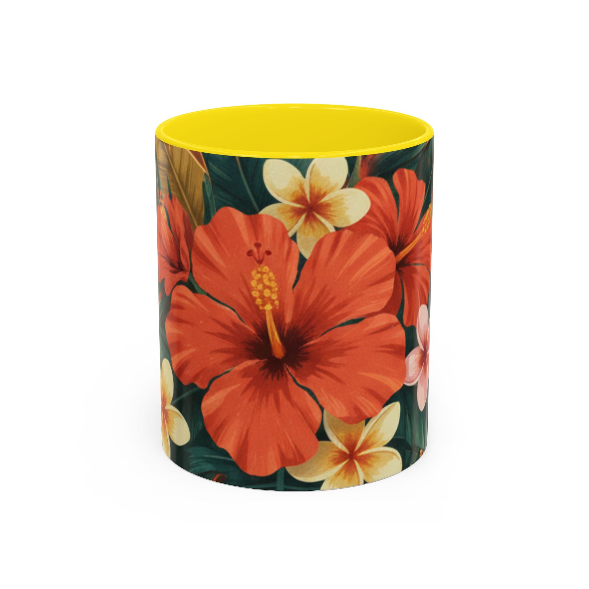 Hibiscus Tropical Coffee Mug — Floral Island Accent Mug (11/15 oz)
