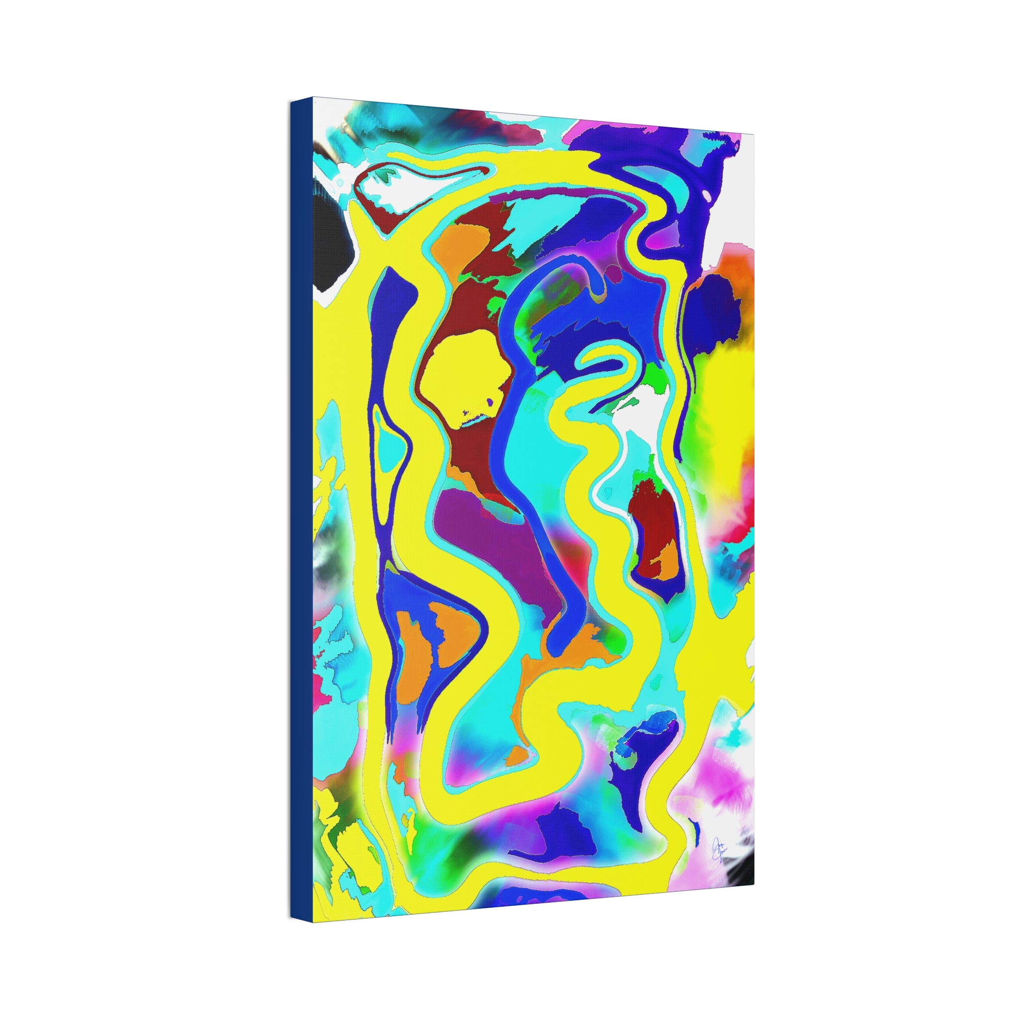 Abstract Neon Wave Canvas Art — Vibrant Stretched 1.5" Wall Decor