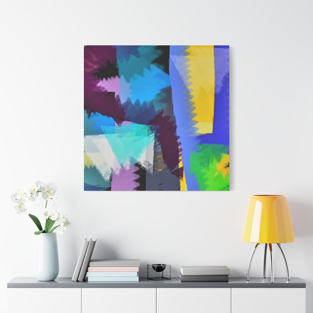 Abstract Color Burst Canvas Print — Vibrant Geometric Wall Art