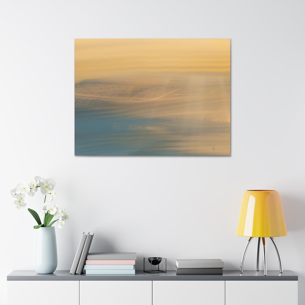 Sunset Blur Abstract Canvas Print – Warm Coastal Wall Art
