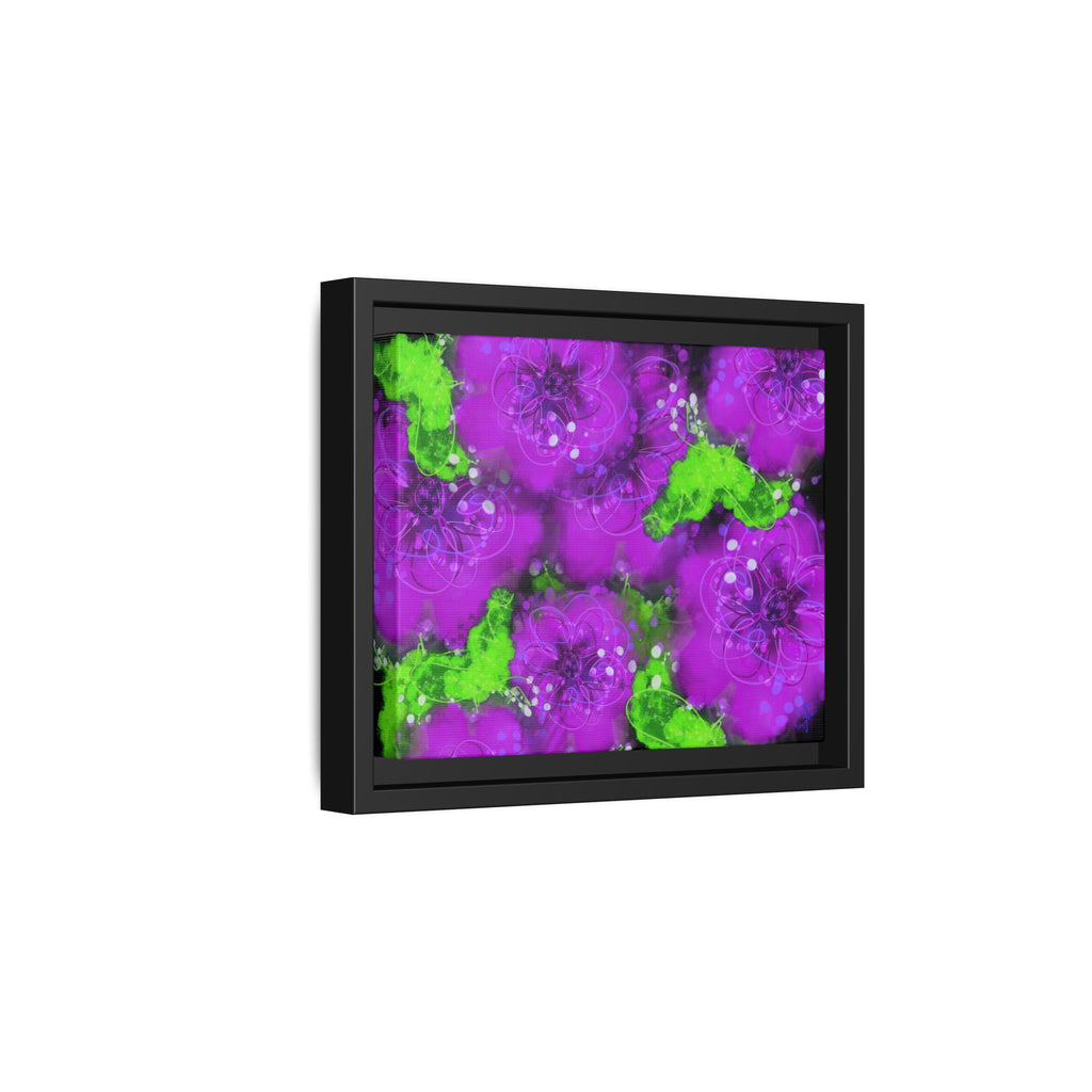 Framed Floral Canvas Print — Matte Multi-Color Blooms Wall Art