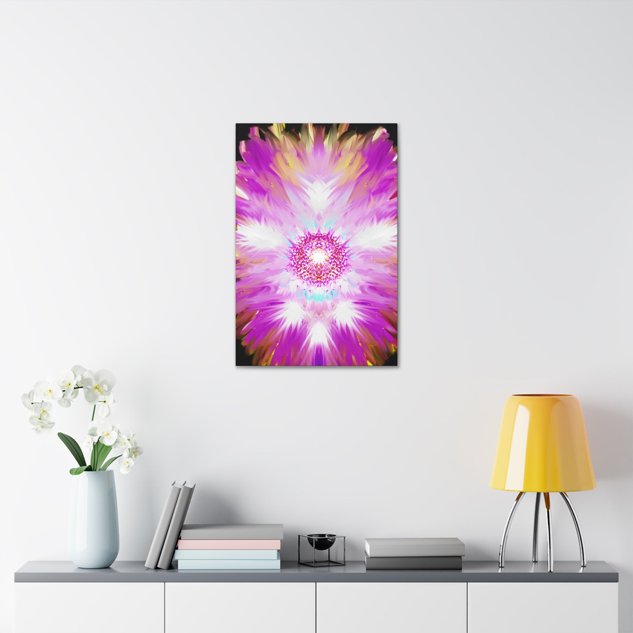 Pink Floral Mandala Canvas Print — Stretched Wall Art