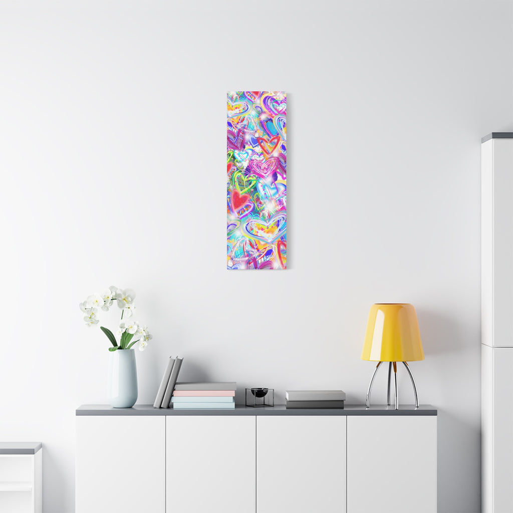 Colorful Heart Graffiti Matte Canvas
