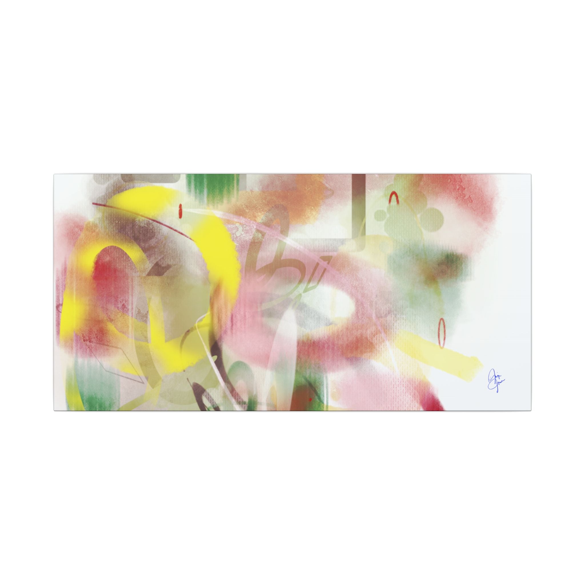 Abstract Color Burst Matte Canvas Wall Art — Green-Edged Stretched Print
