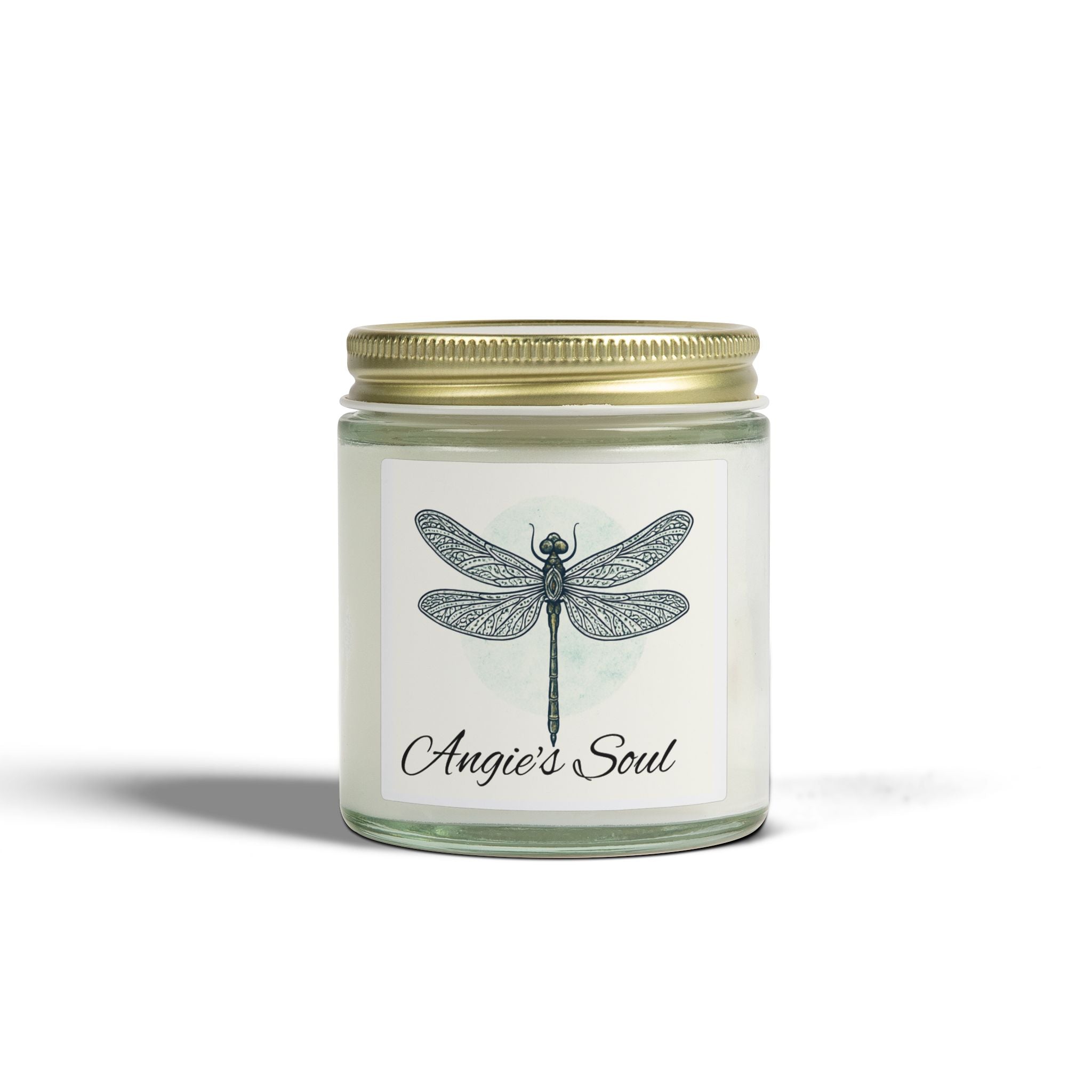 Dragonfly Soy Candle — Coconut Apricot Wax (4oz or 9oz) — Angie's Soul Scented Jar
