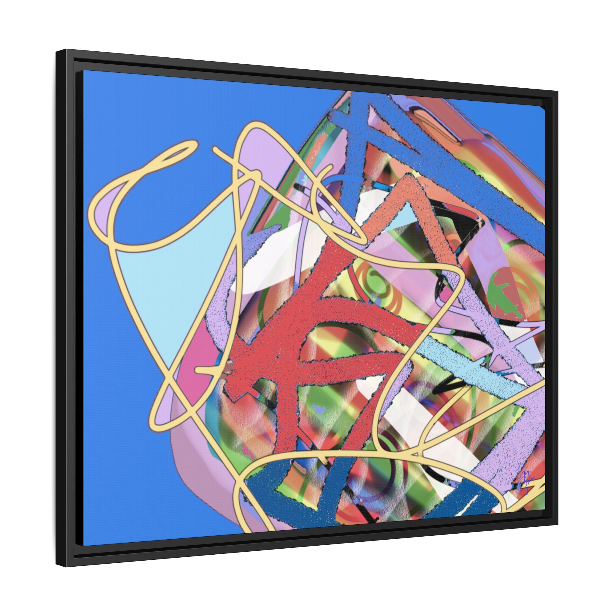 Abstract Multi‑Color Framed Canvas Art – Vibrant Modern Wall Decor