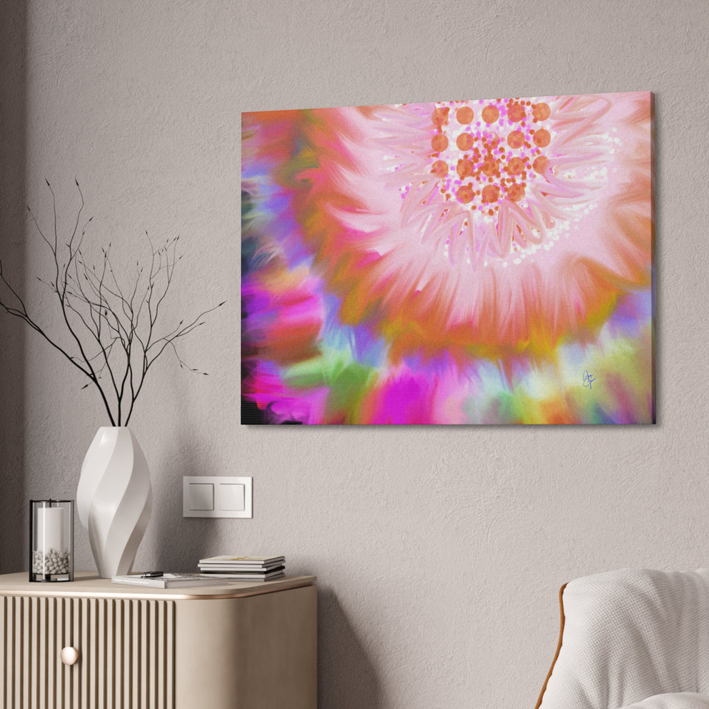 Abstract Floral Burst Canvas Stretched 1.5" — Colorful Sunflower Wall Art
